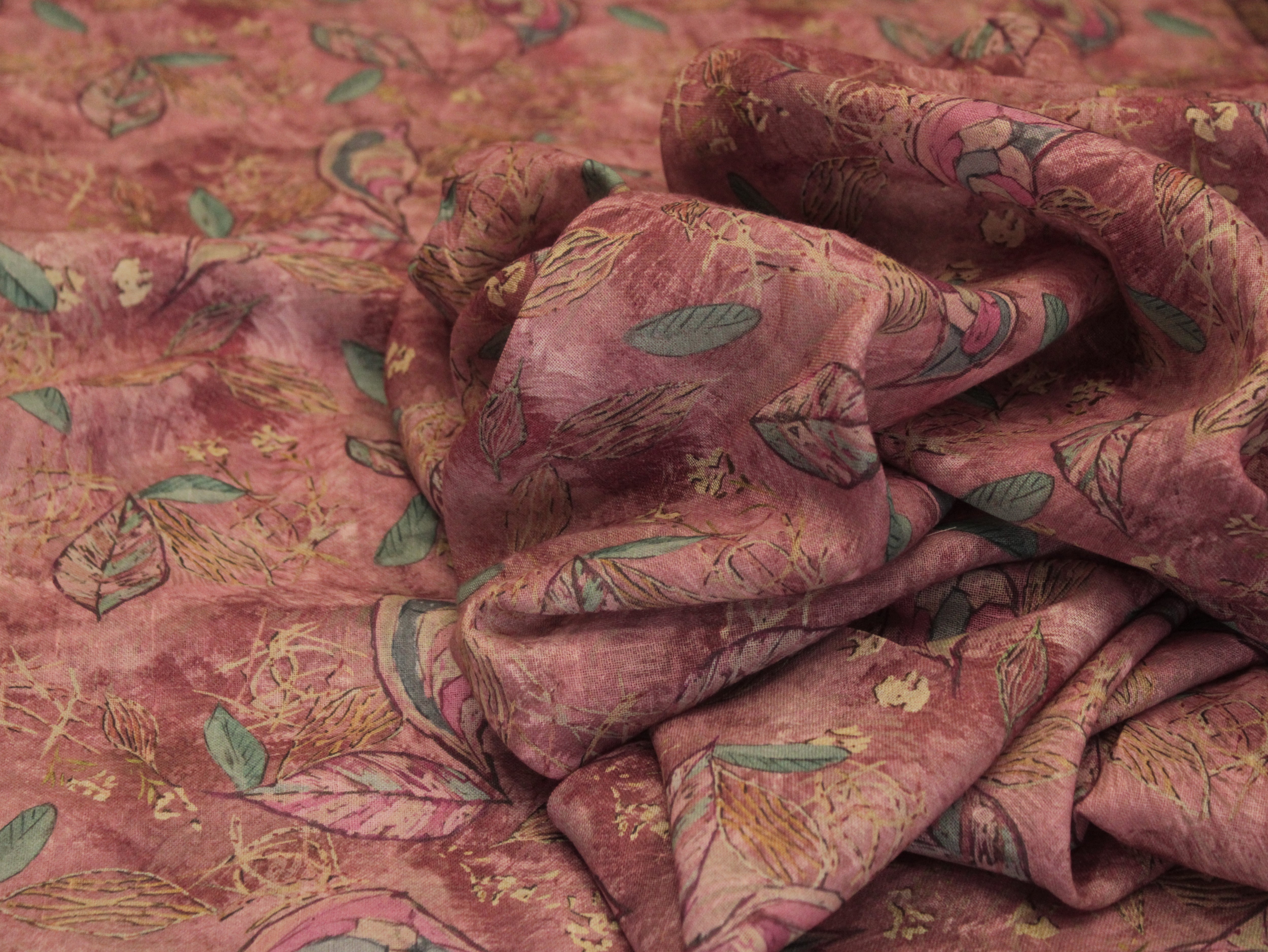 Bemberg Georgette Buti Work Fabric - White Dyeable