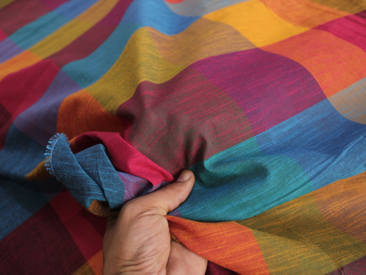 Tissu Seersucker Pur Coton Lavé Qualité 44 Pouces | Seersucker À Carreaux