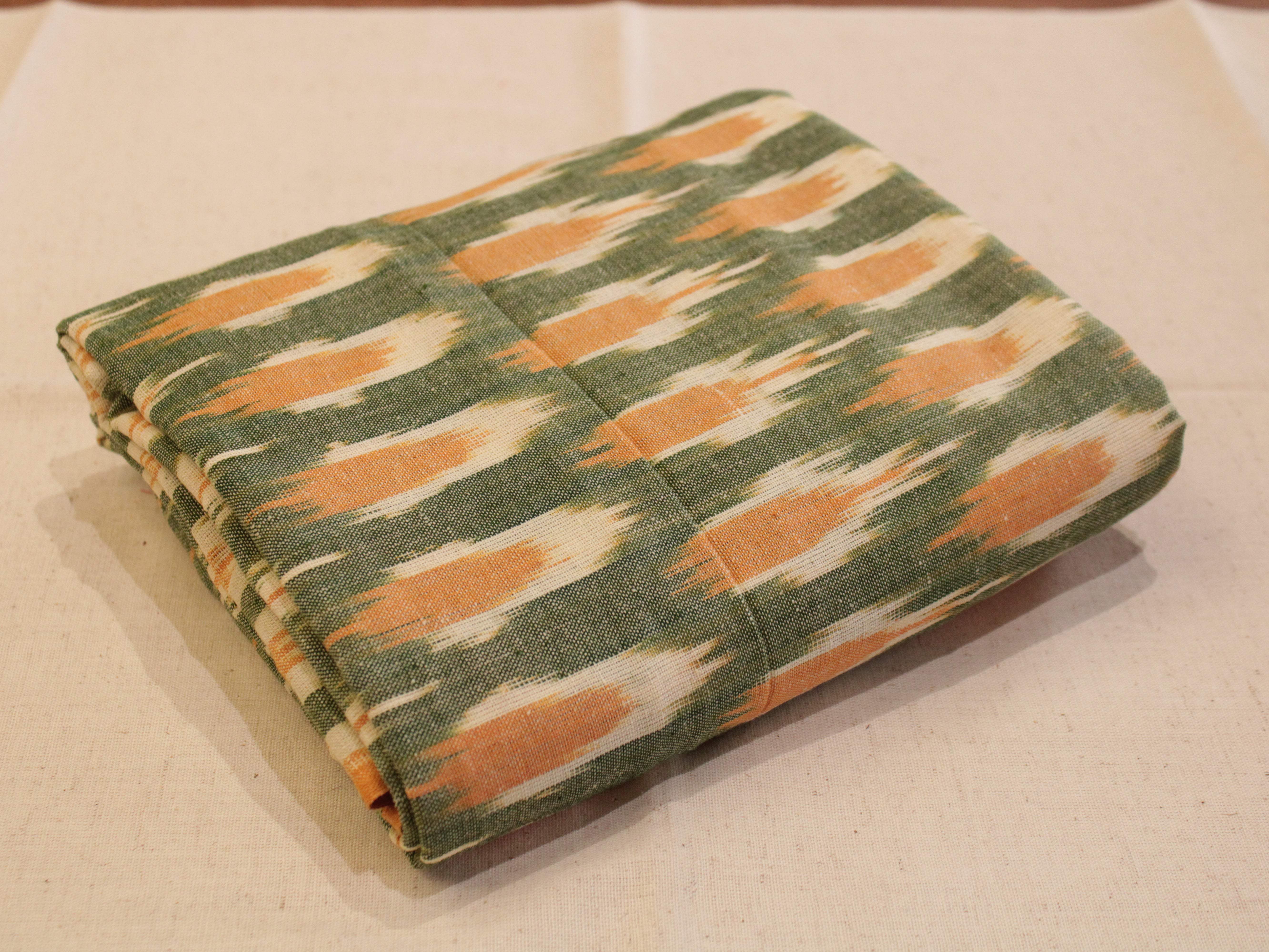 Ikat Woven Cotton Fabric - Green - M'Foks