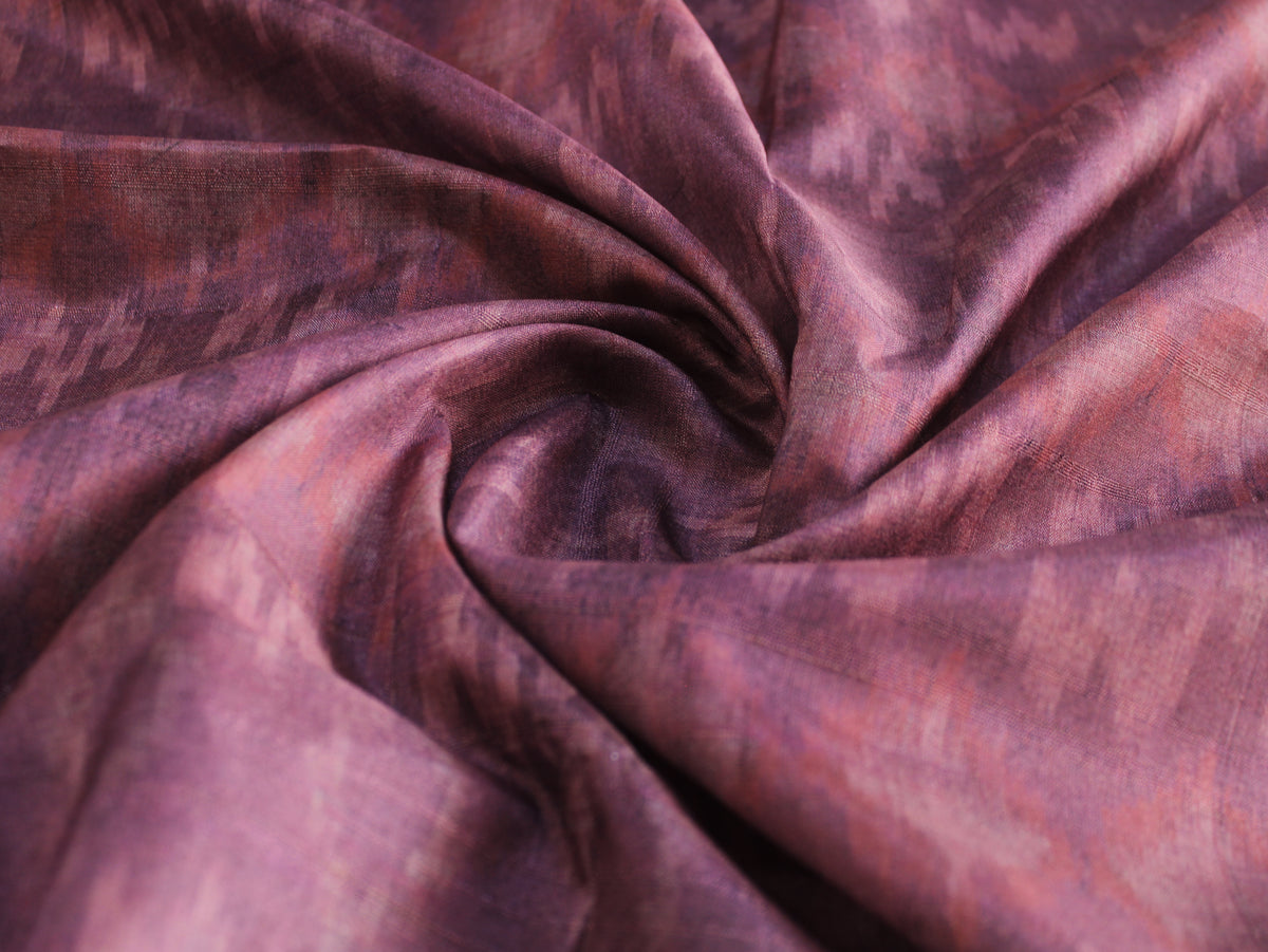 Tissu imprimé Ikat effet Matka de soie artificielle