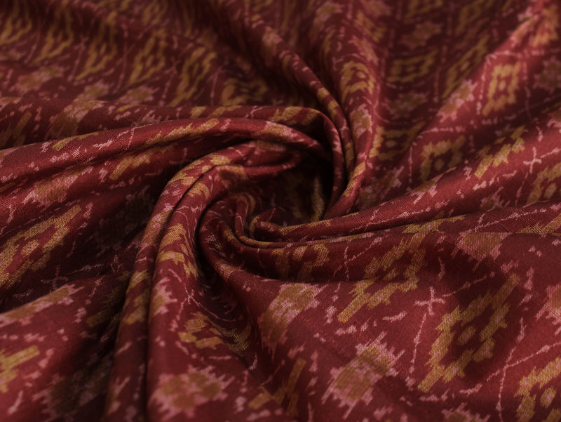 Digital Printed Art Matka Silk Slub Texture Fabric | 44 Inch