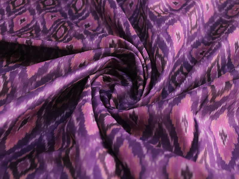 Digital Printed Art Matka Silk Slub Texture Fabric | 44 Inch