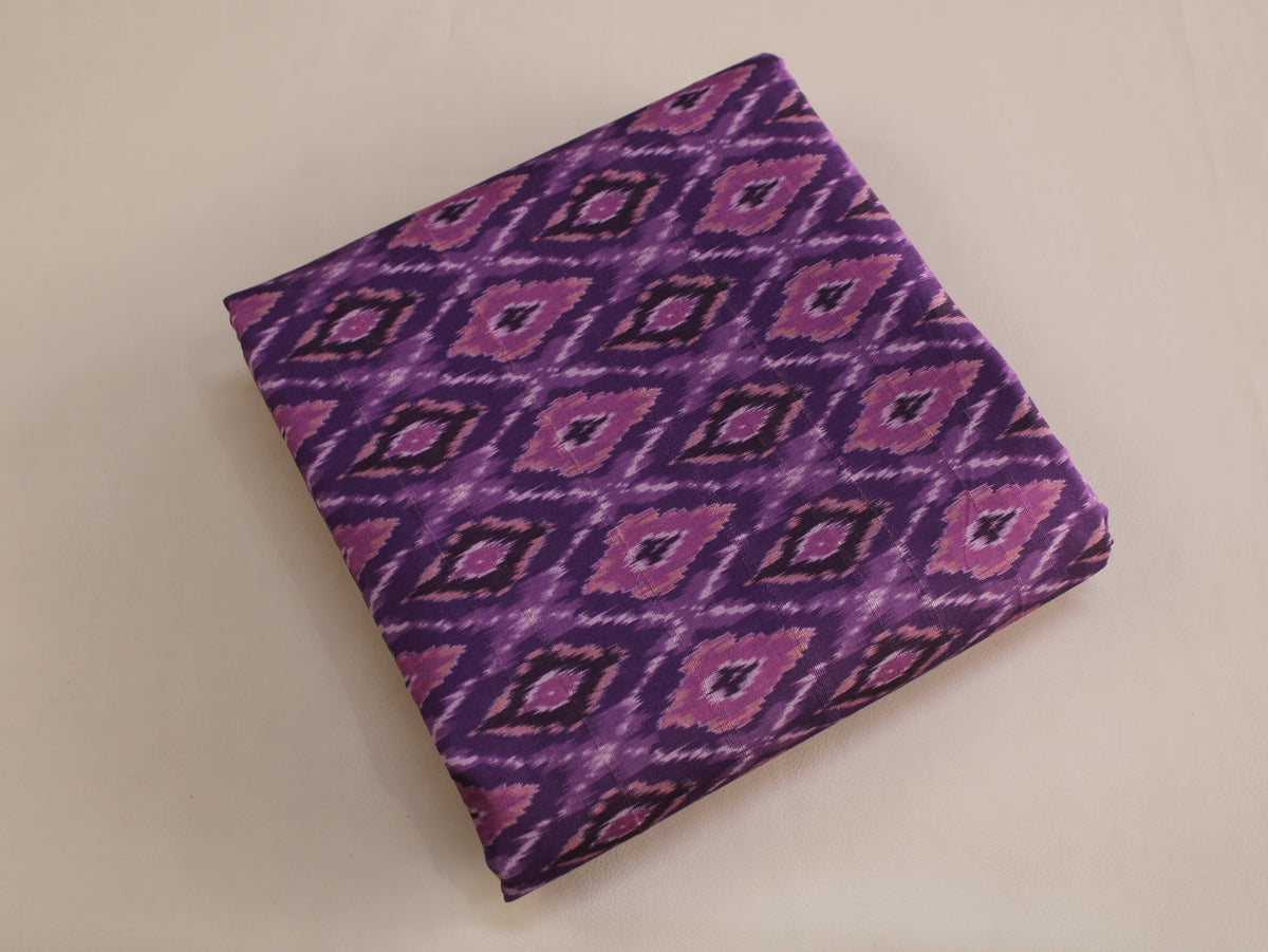 Tissu imprimé Ikat effet Matka de soie artificielle