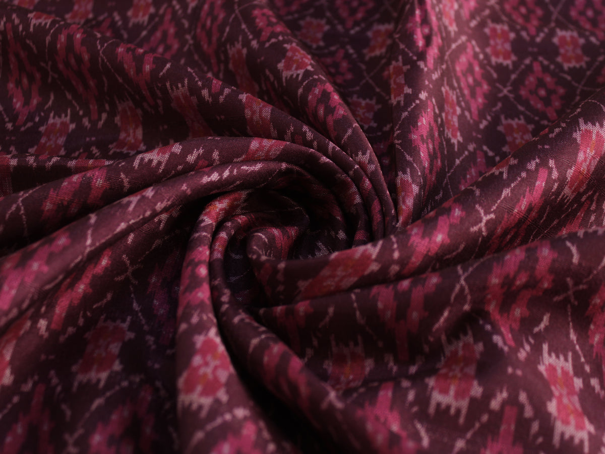 Digital Printed Art Matka Silk Slub Texture Fabric | 44 Inch