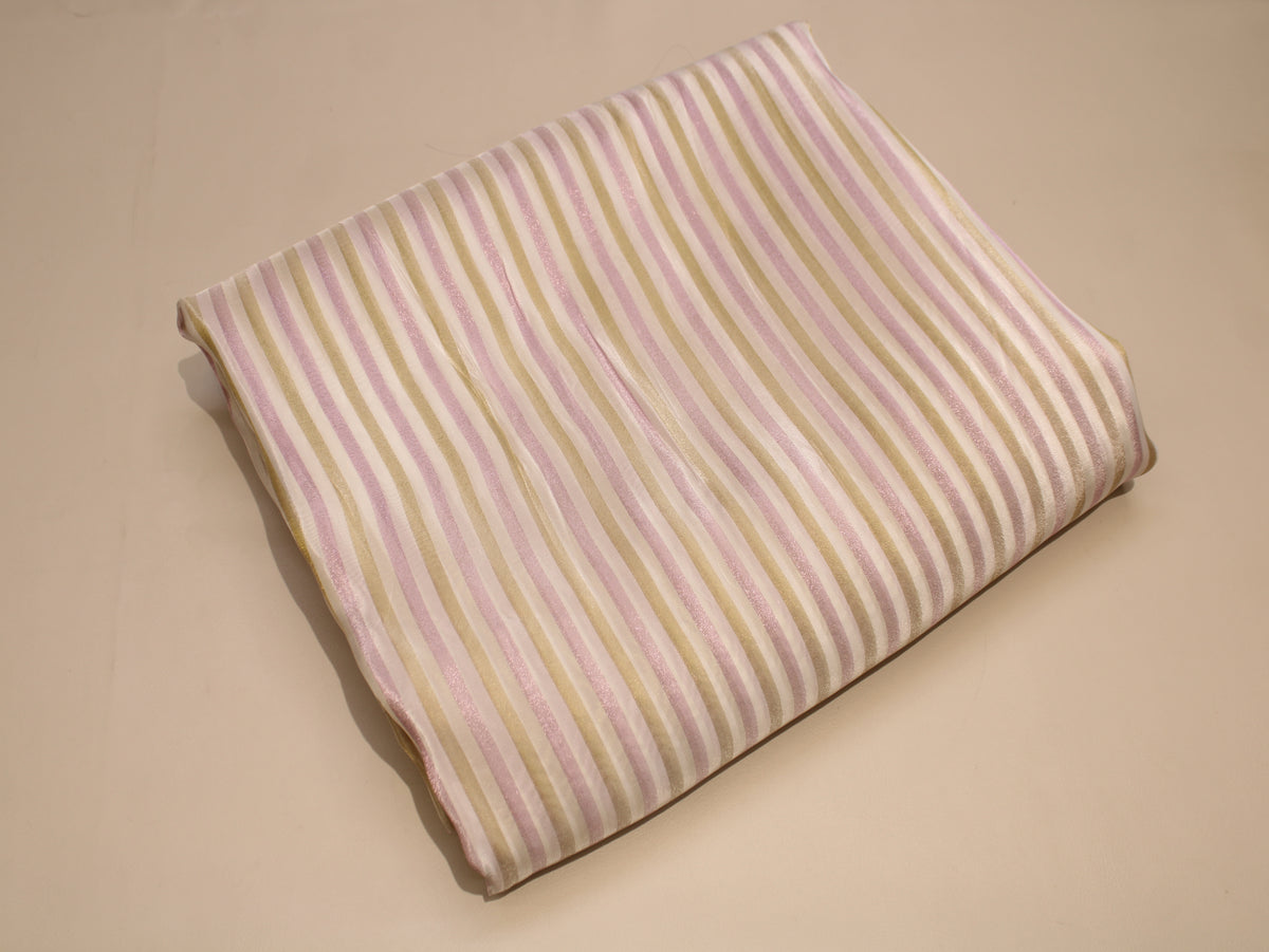 Tissu Jacquard Rayé Auto-Tissé Cosmos – Finition Pastel Multicolore