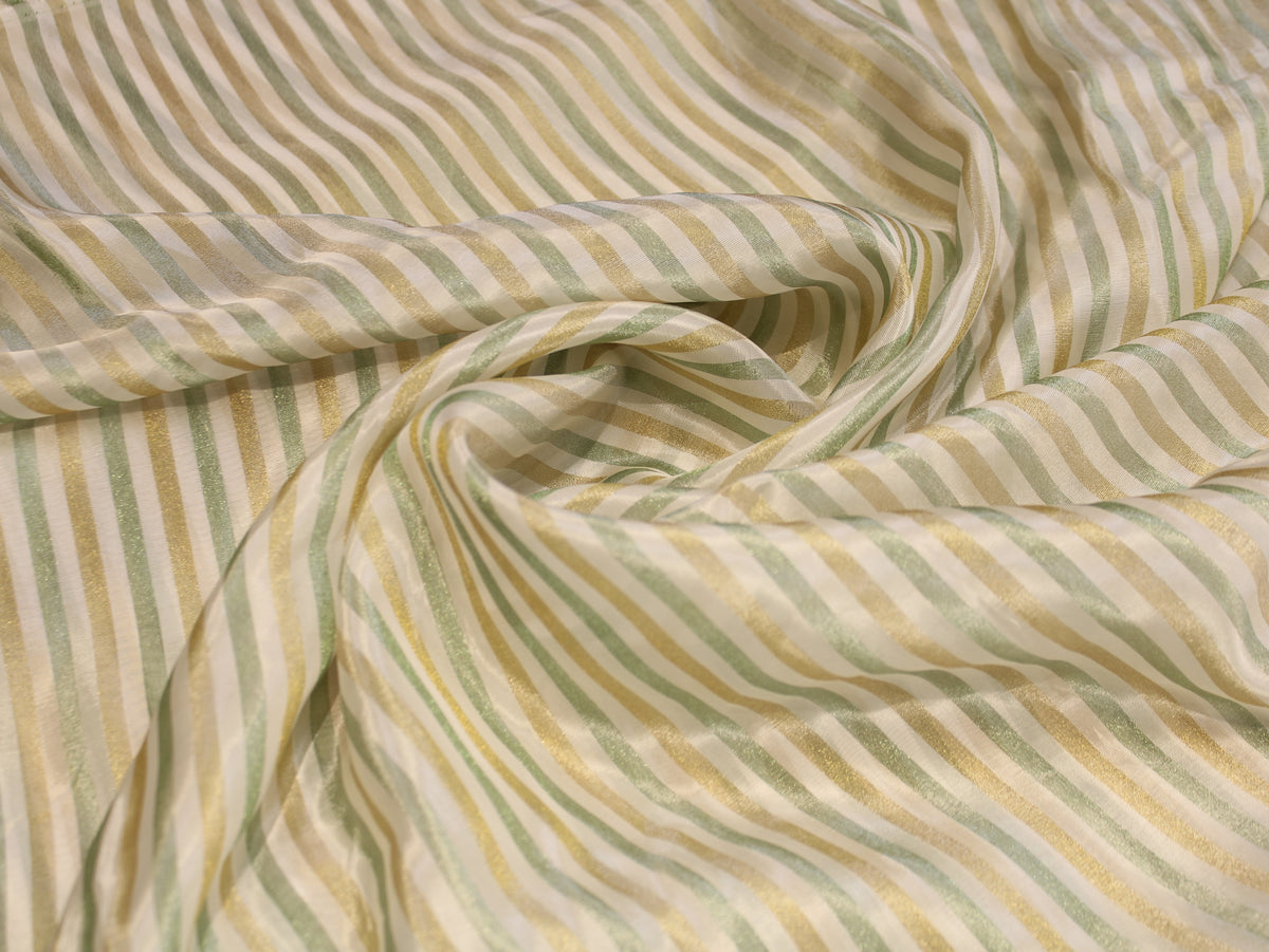 Tissu Jacquard Rayé Auto-Tissé Cosmos – Finition Pastel Multicolore