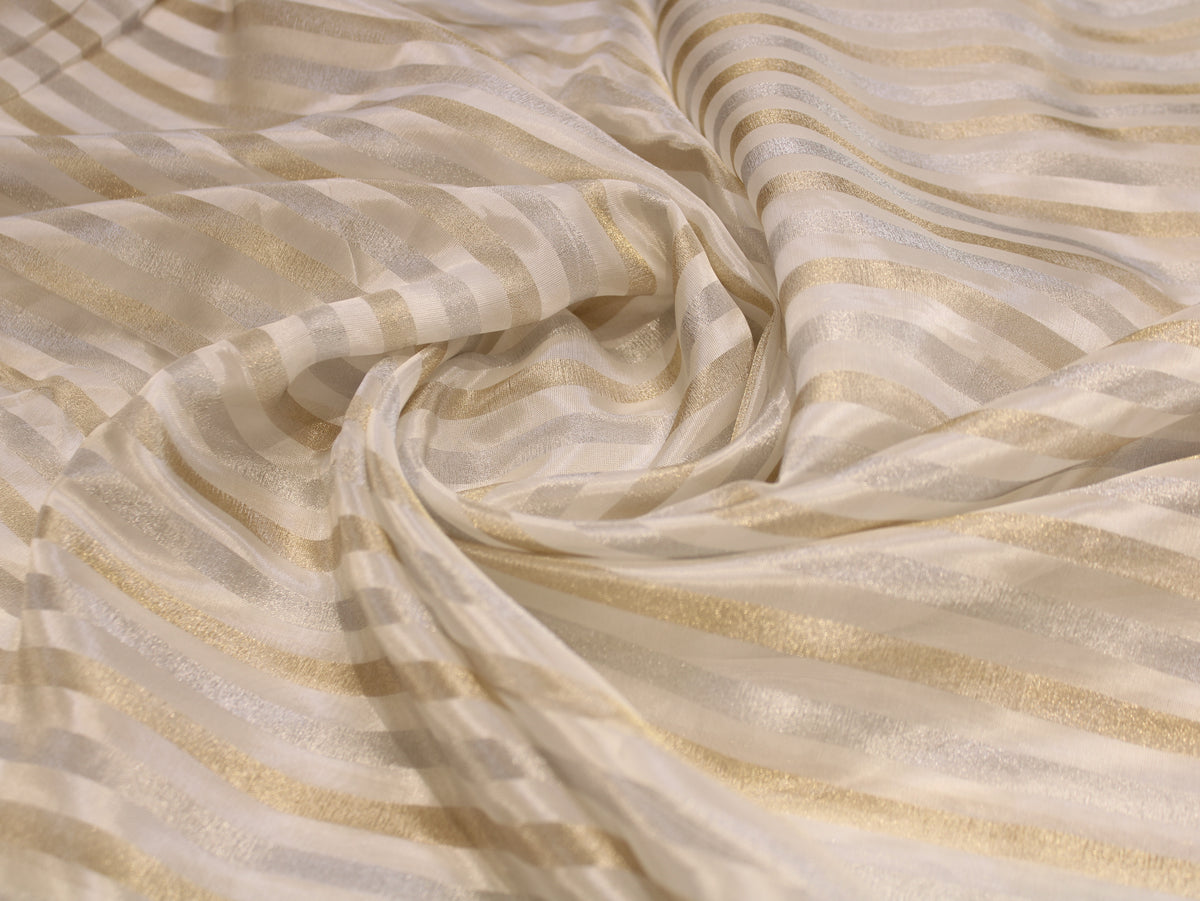 Tissu Jacquard Rayé Auto-Tissé Cosmos – Finition Pastel Multicolore