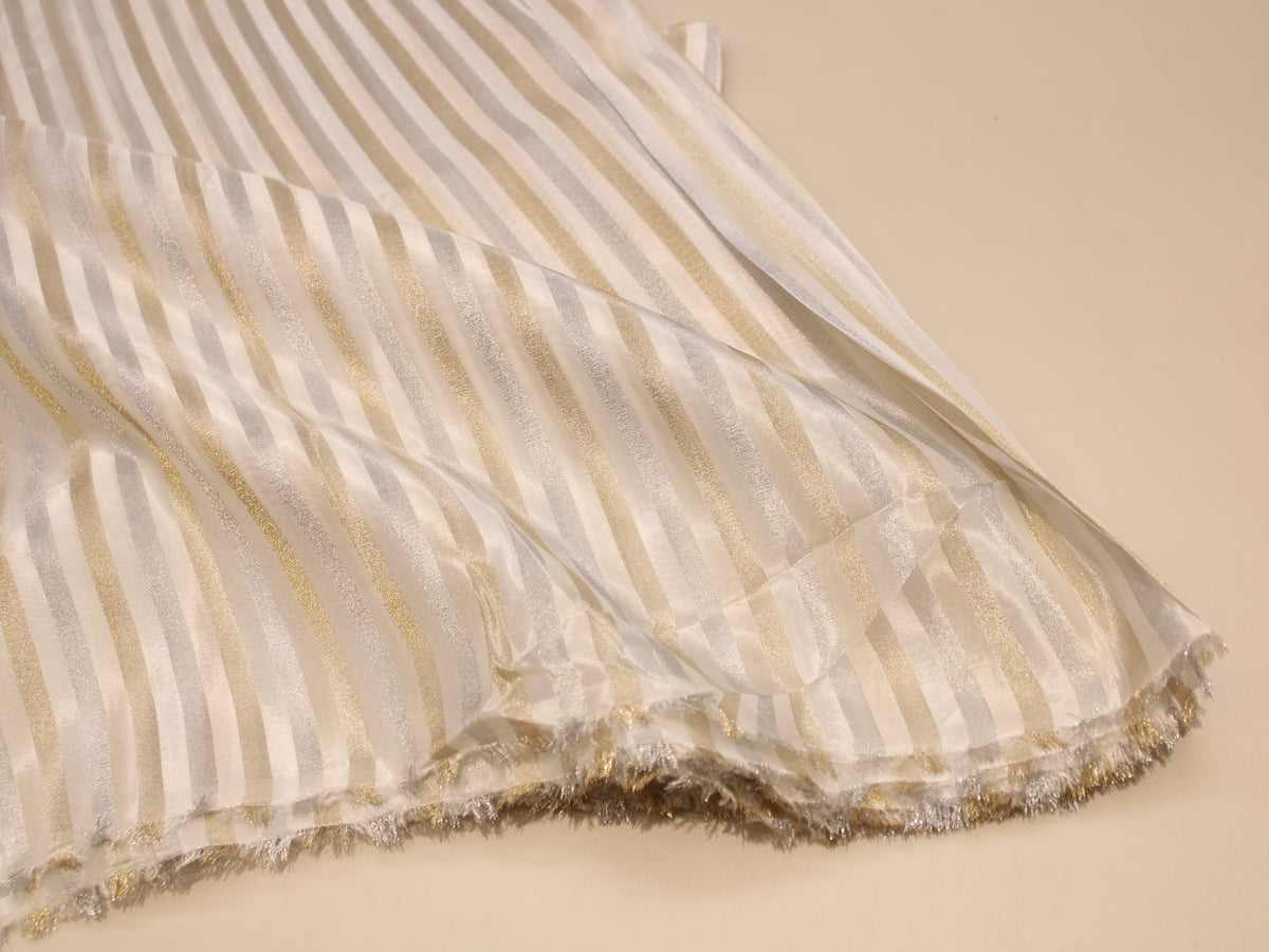 Tissu Jacquard Rayé Auto-Tissé Cosmos – Finition Pastel Multicolore
