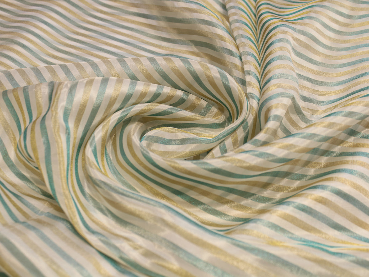 Tissu Jacquard Rayé Auto-Tissé Cosmos – Finition Pastel Multicolore