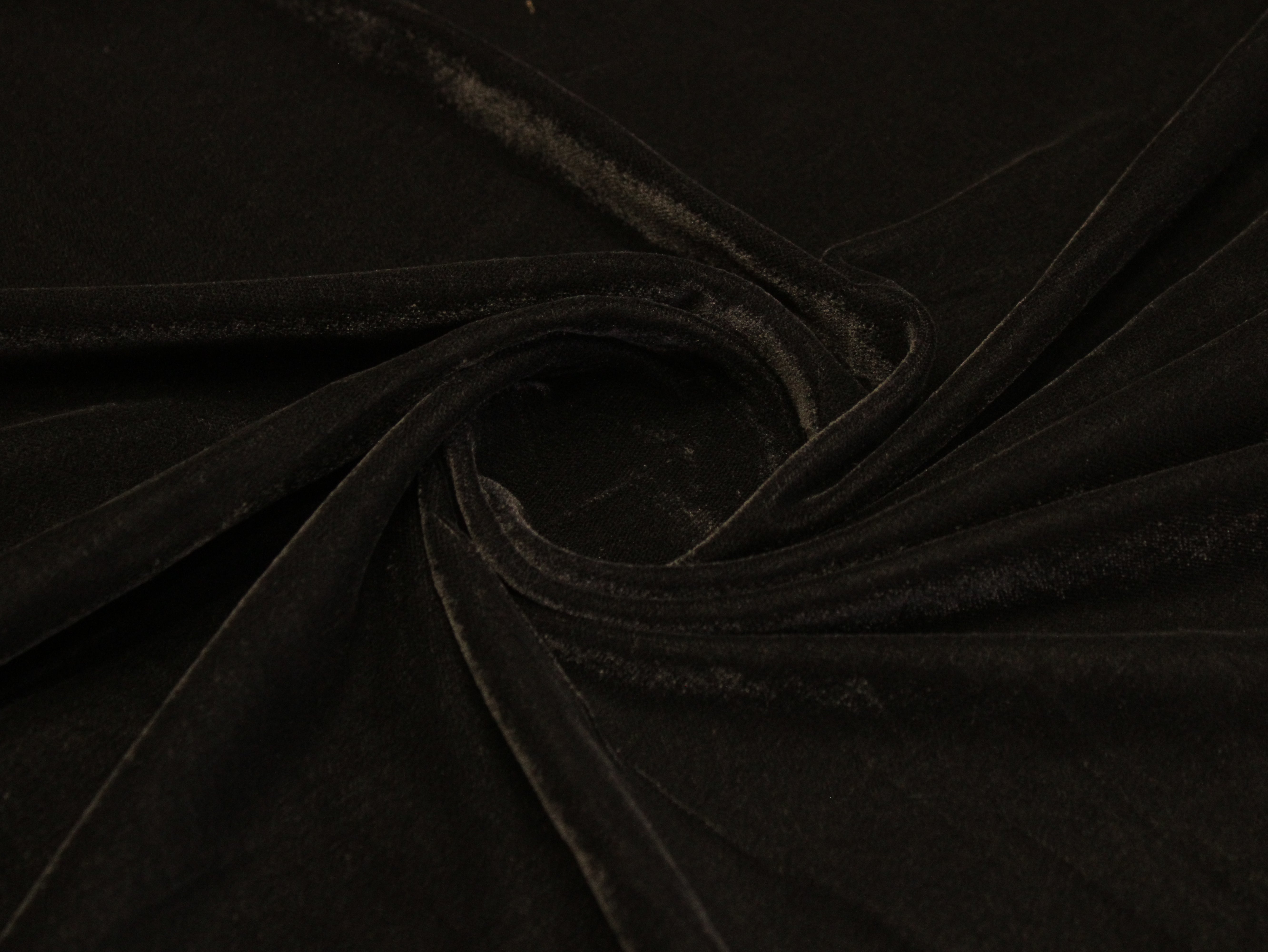 Premium Plain Micro Velvet Fabric - Black