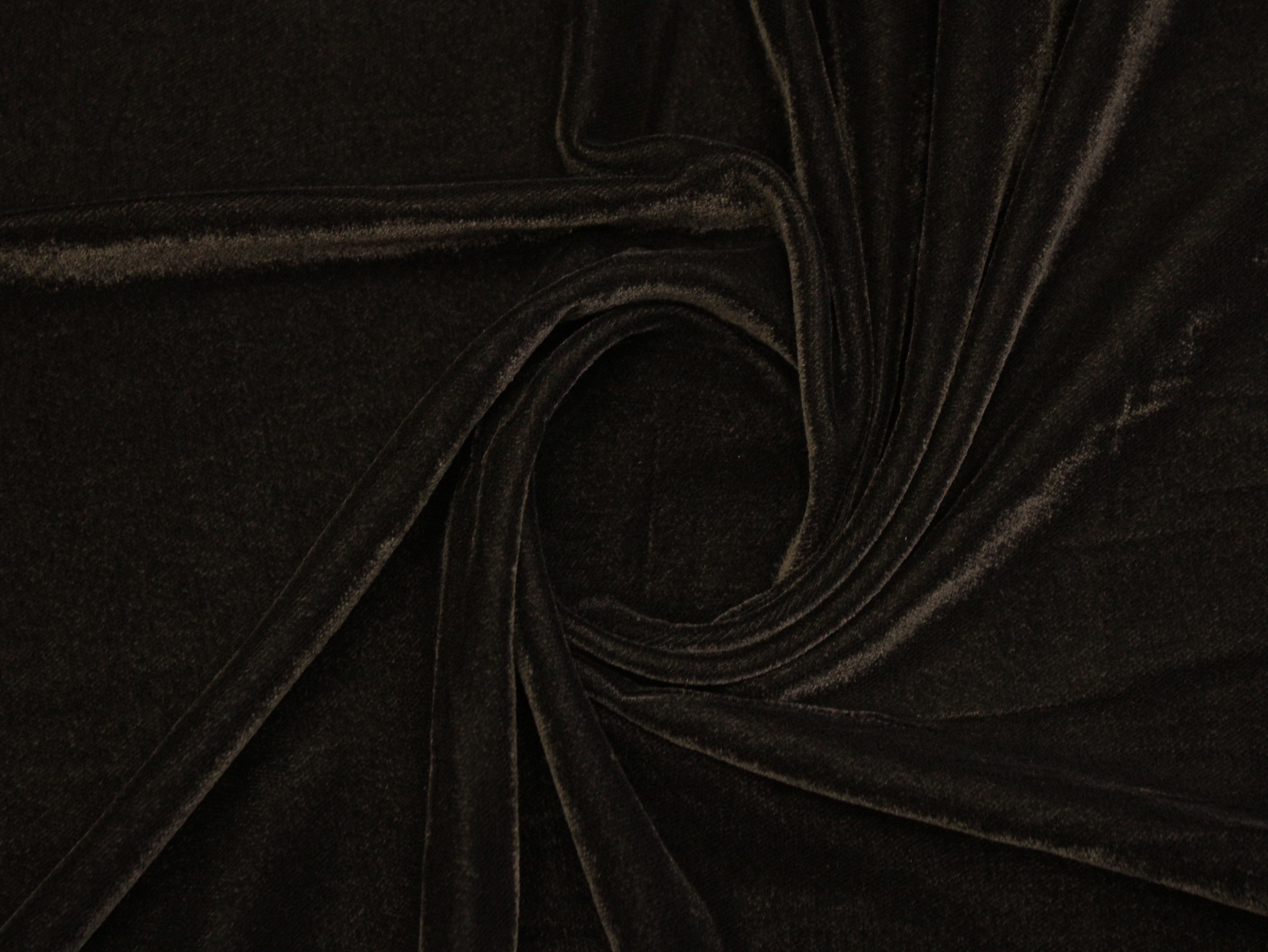 Premium Plain Micro Velvet Fabric - Black