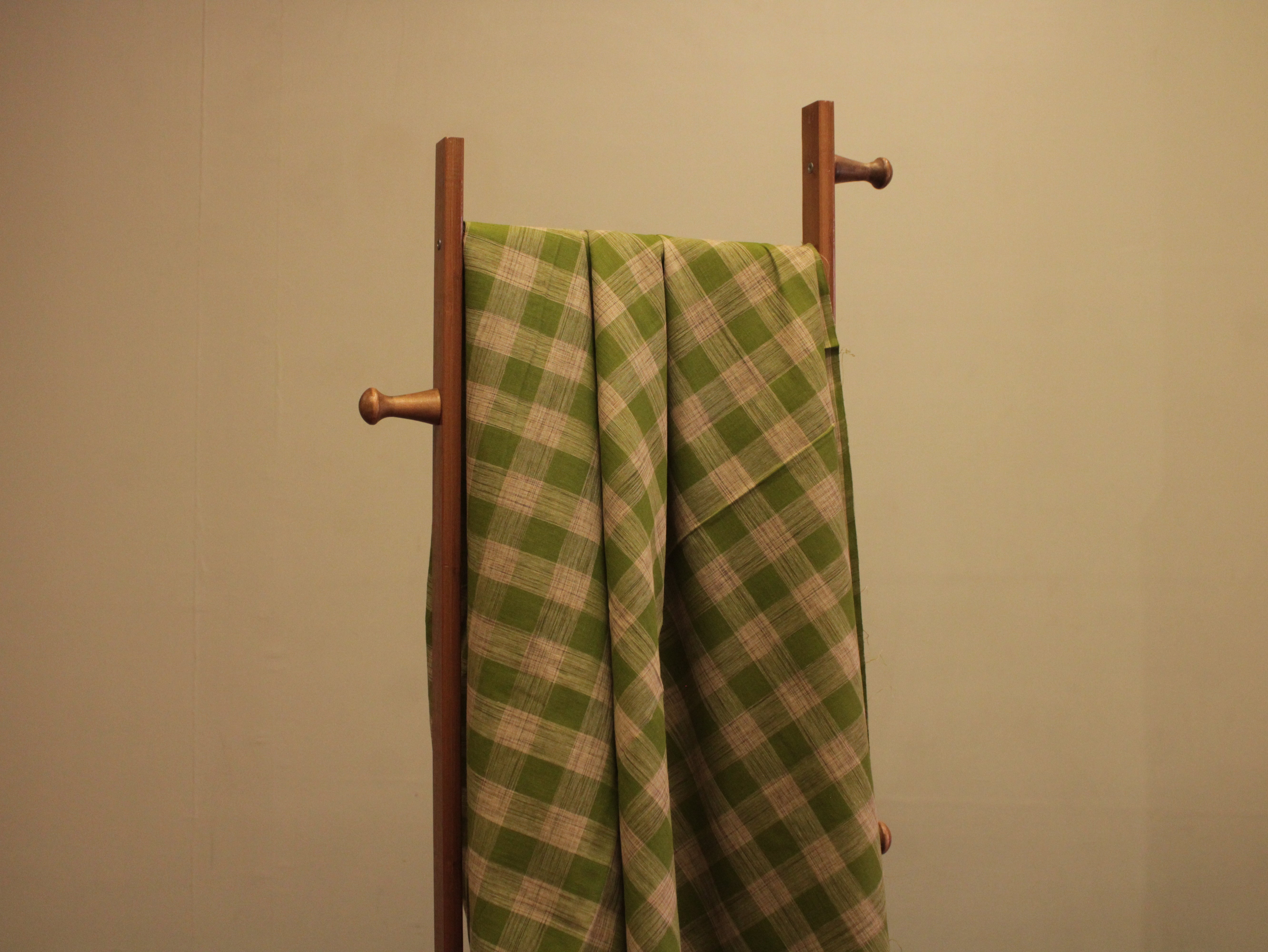 Checked Handloom Pure Cotton Woven Fabric