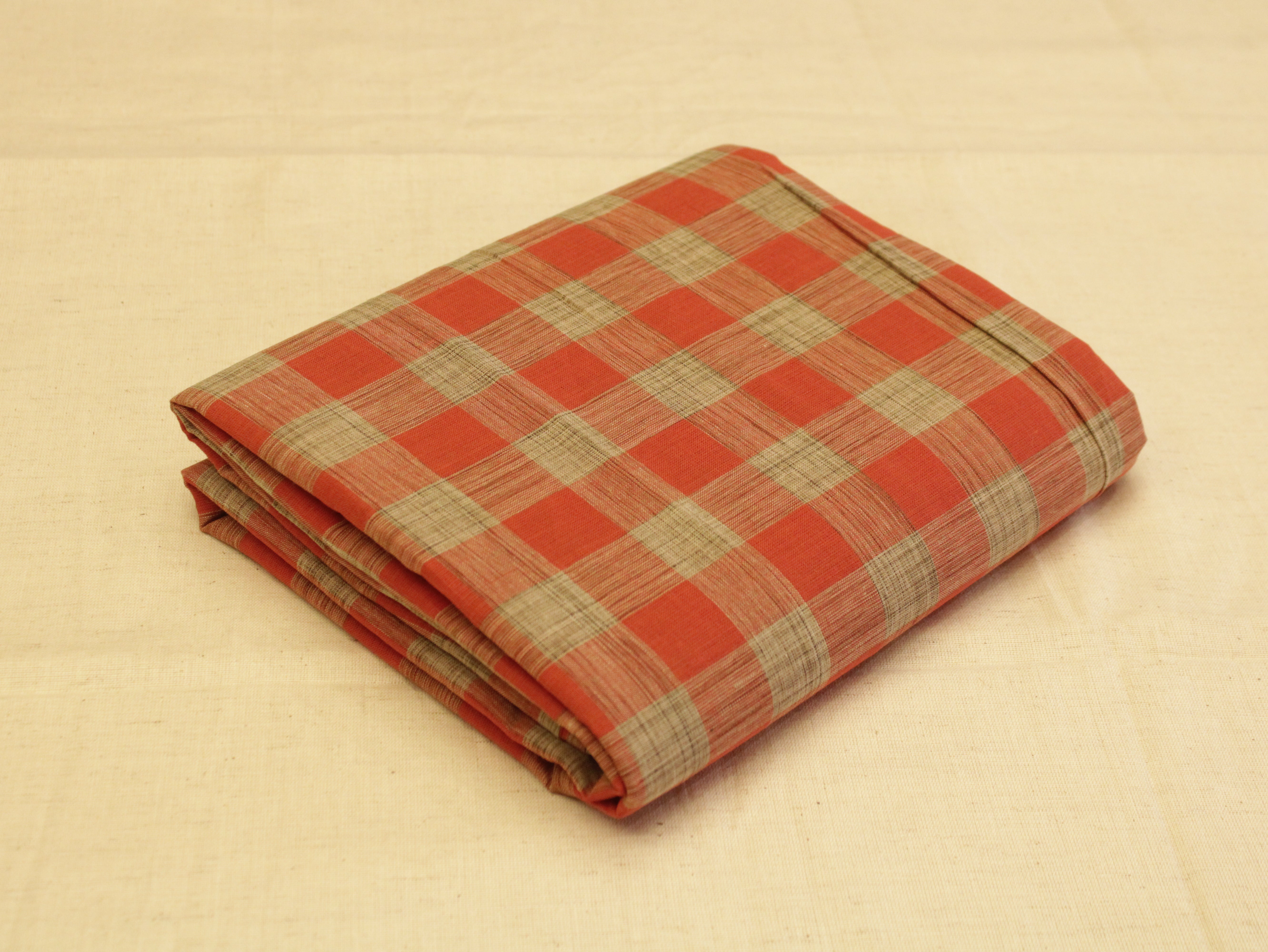 Checked Handloom Pure Cotton Woven Fabric