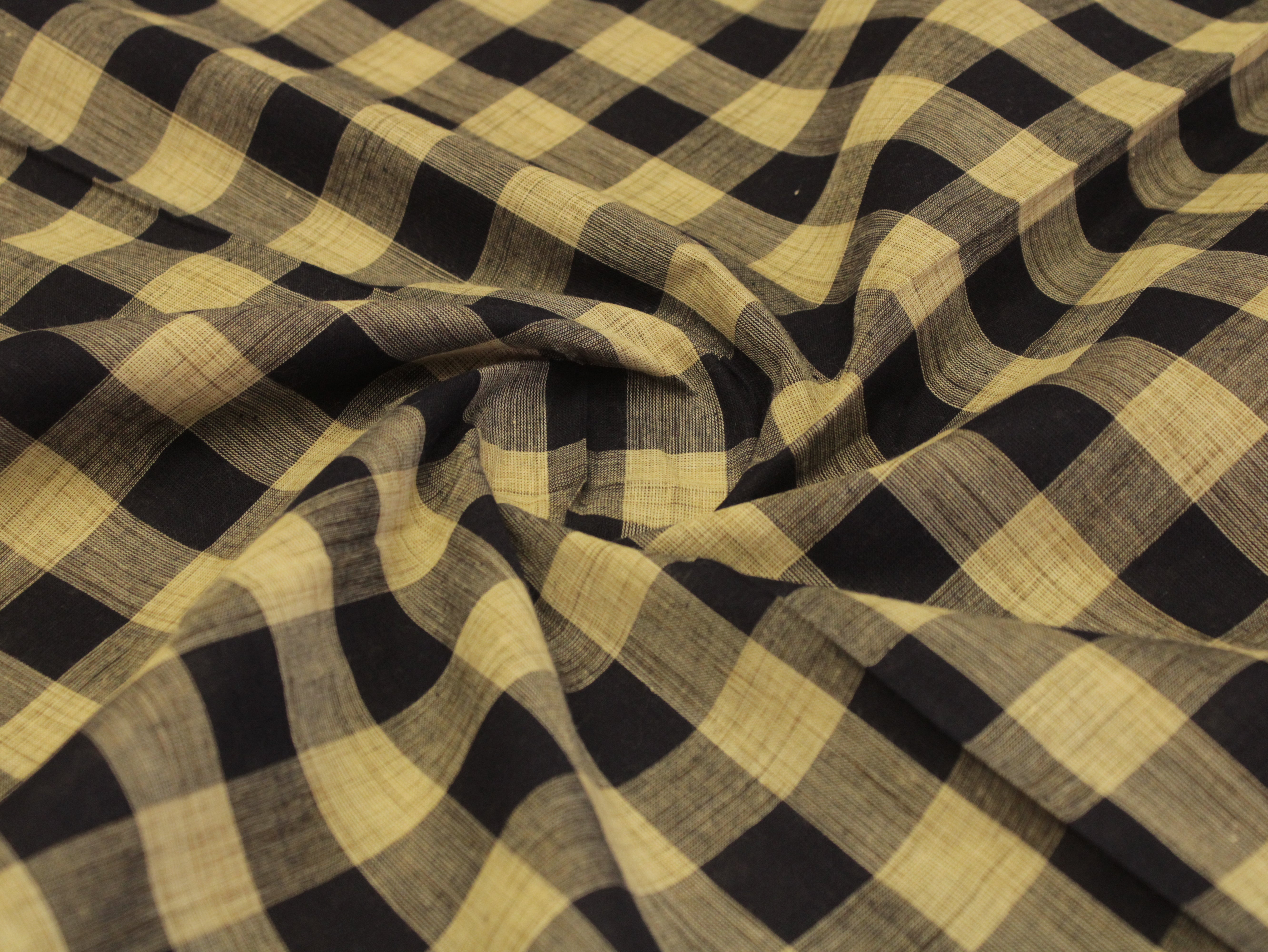 Checked Handloom Pure Cotton Woven Fabric