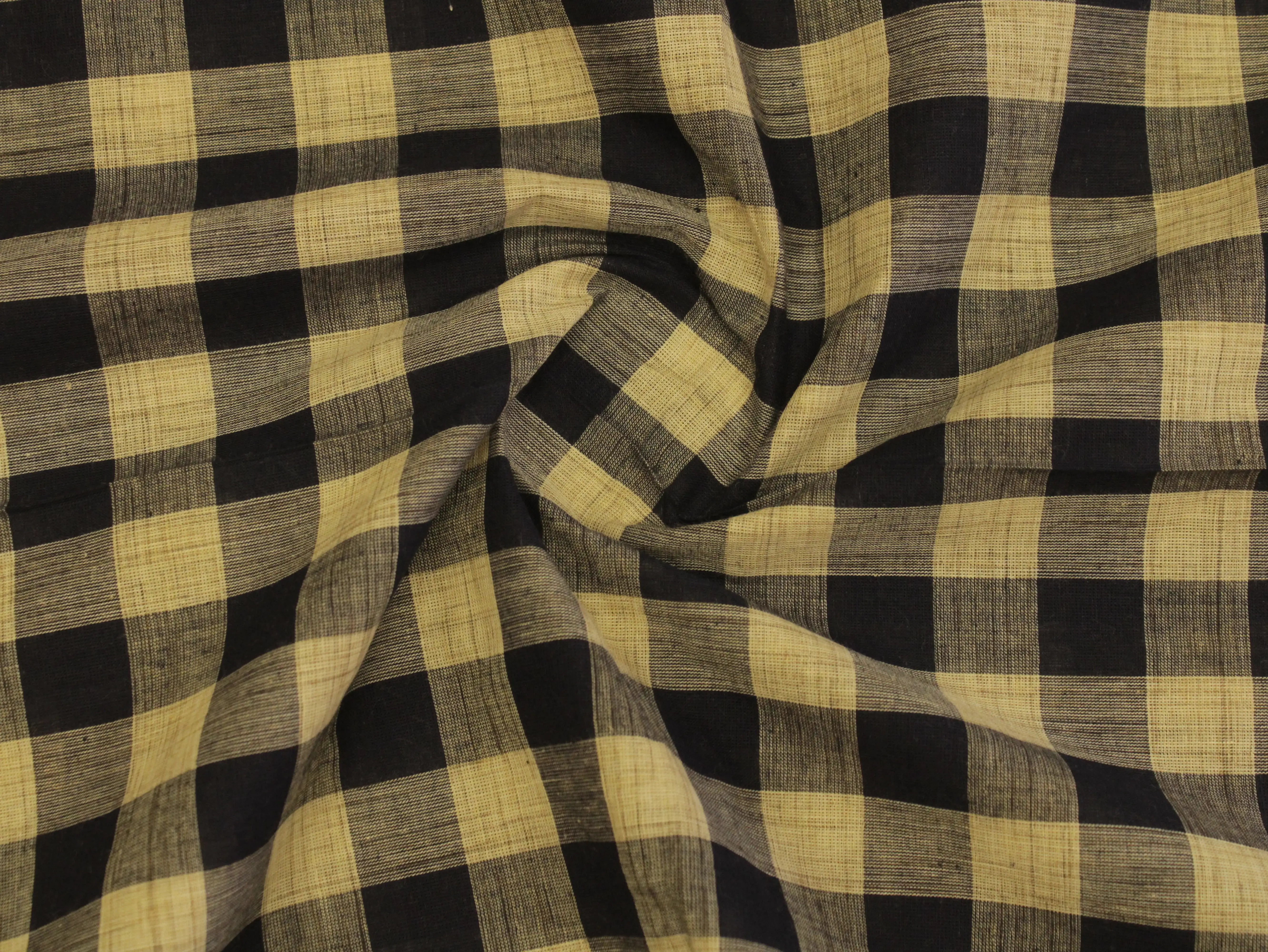 Checked Handloom Pure Cotton Woven Fabric