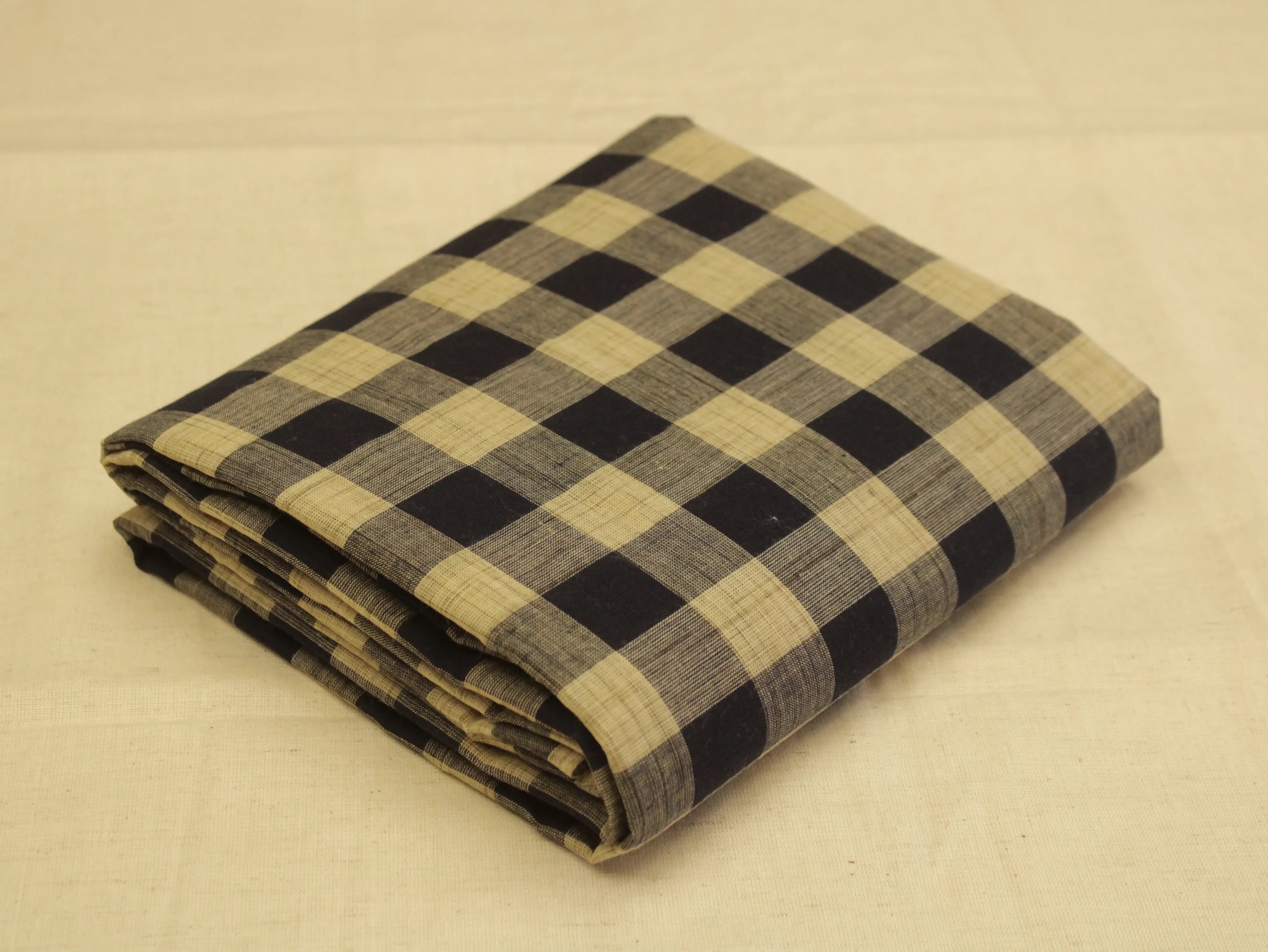 Checked Handloom Pure Cotton Woven Fabric