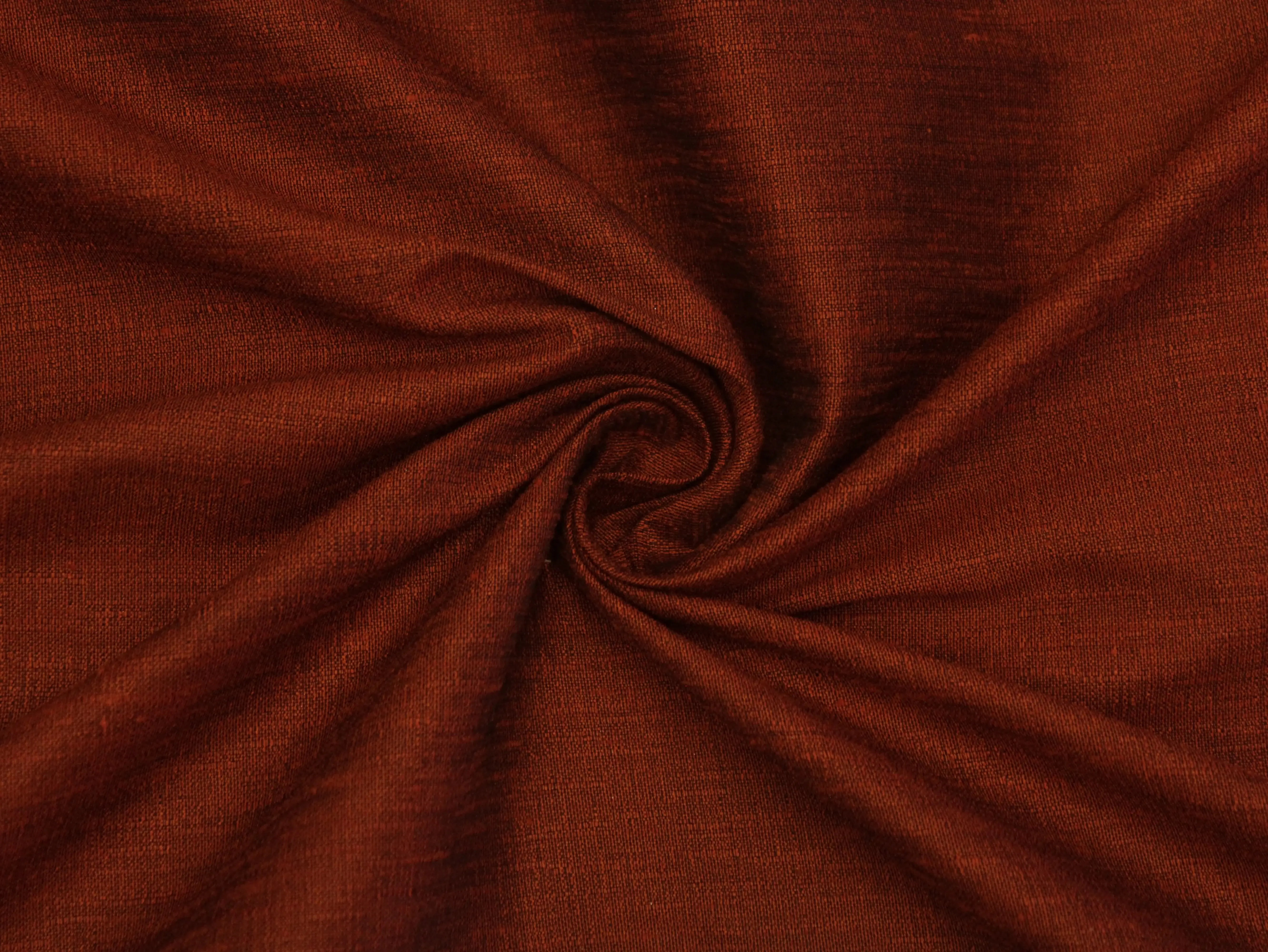 Plain Dyed Raw/Dupion Silk Fabric - Rust