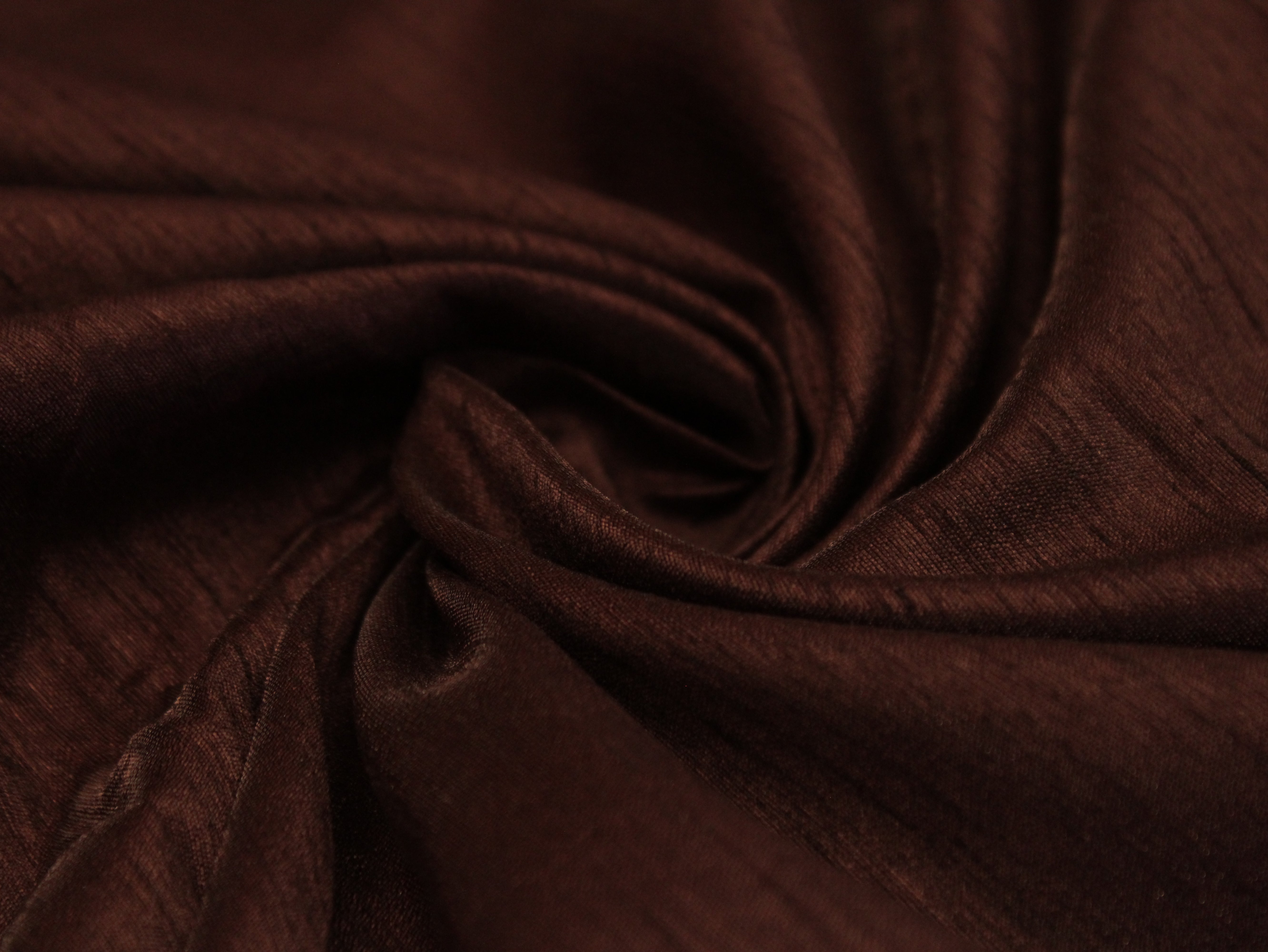 Plain Dyed Raw/Dupion Silk Fabric - Coffee