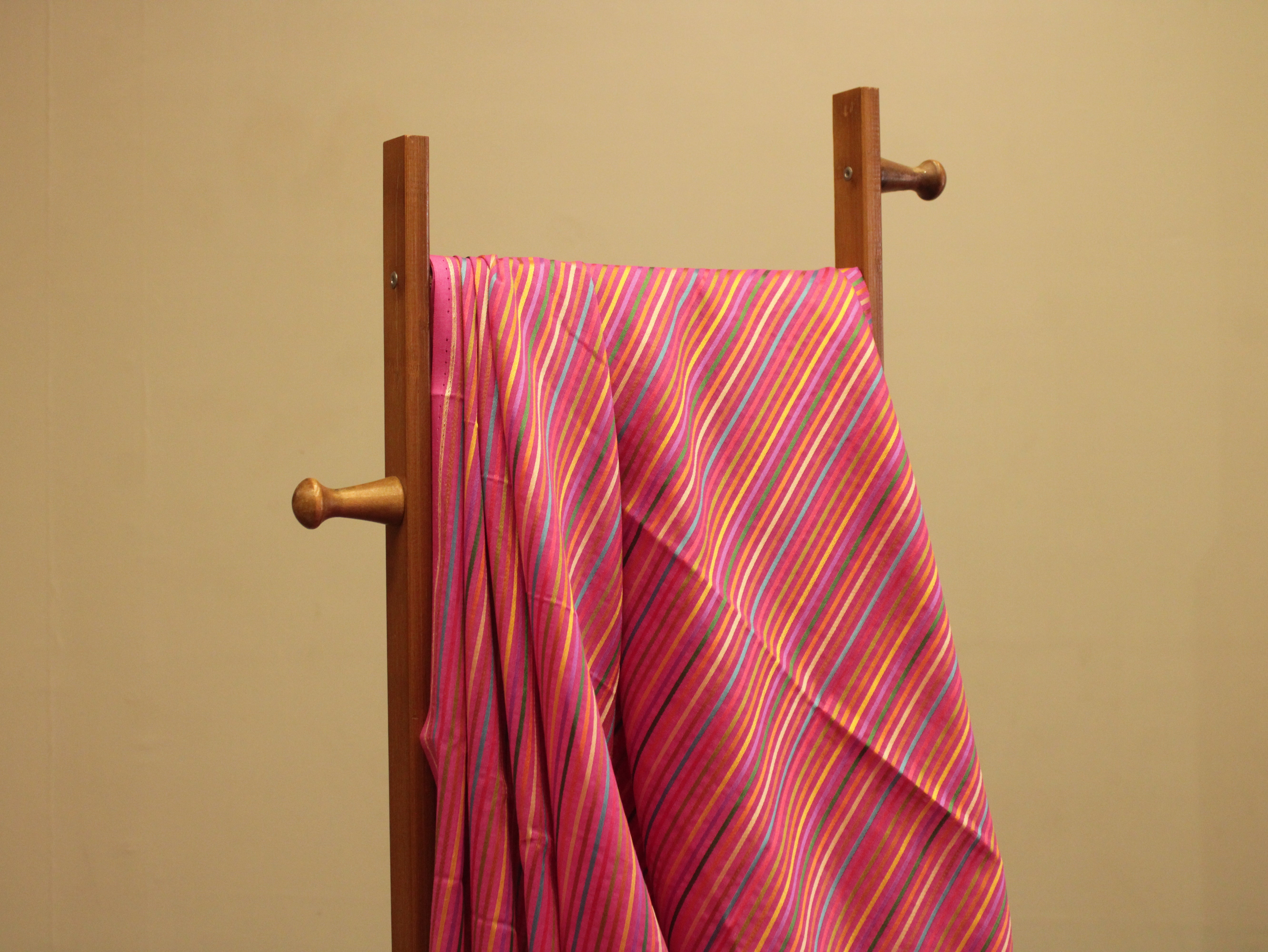 Pure Cotton Woven Multi-Color Stripes Fabric