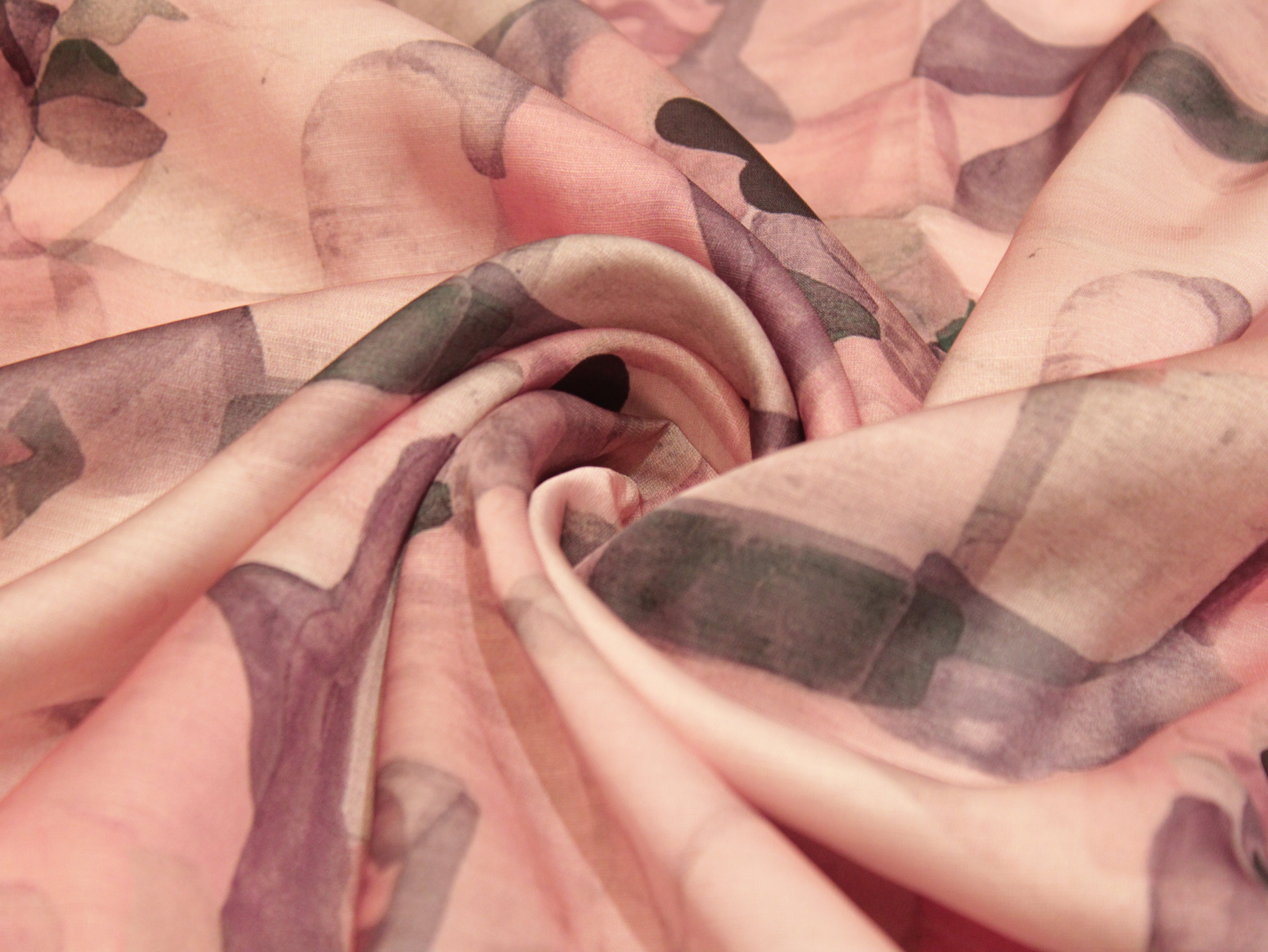 Premium Pure Satin Linen Digital Printed Fabric