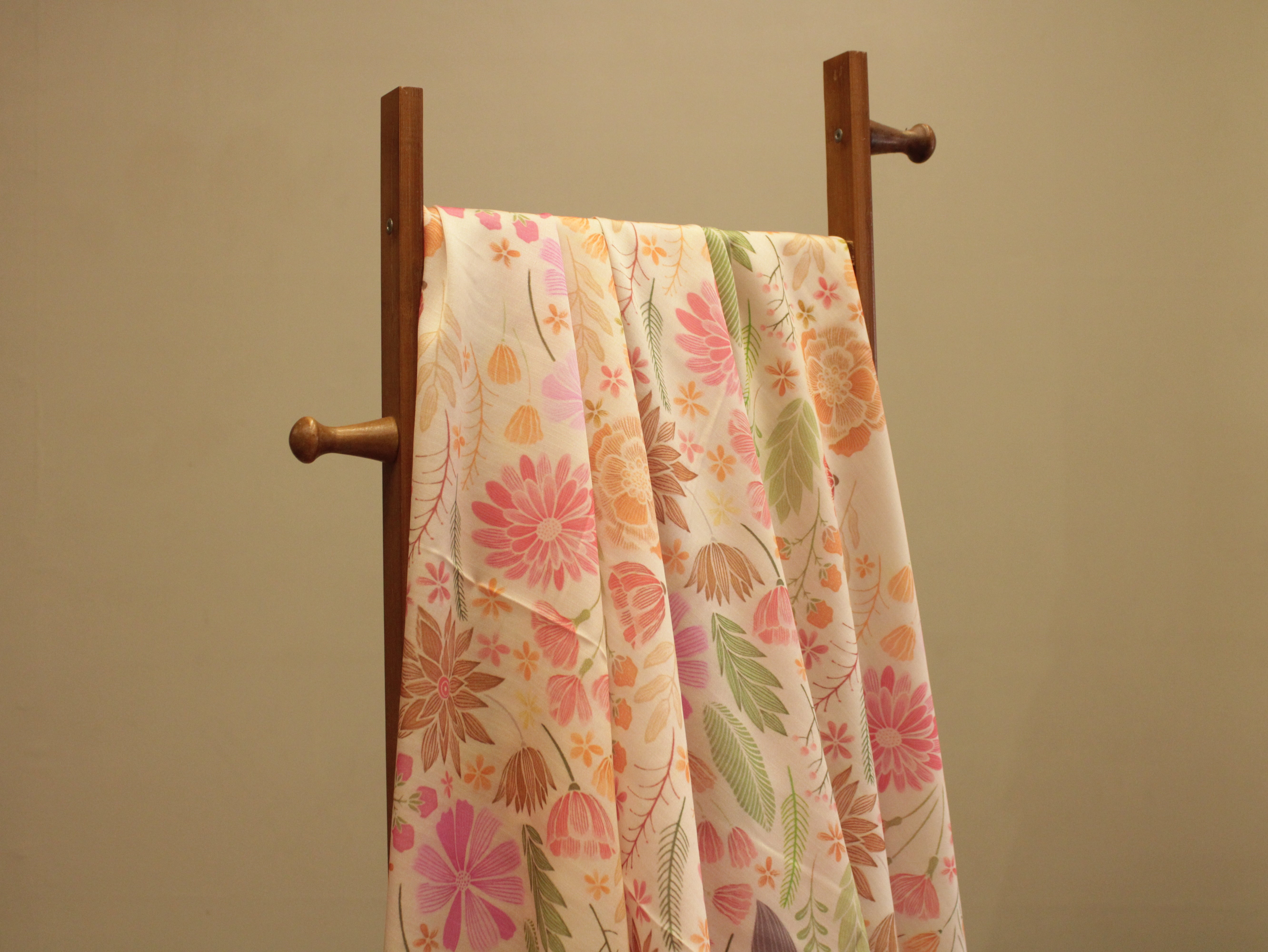 Premium Pure Satin Linen Digital Printed Fabric