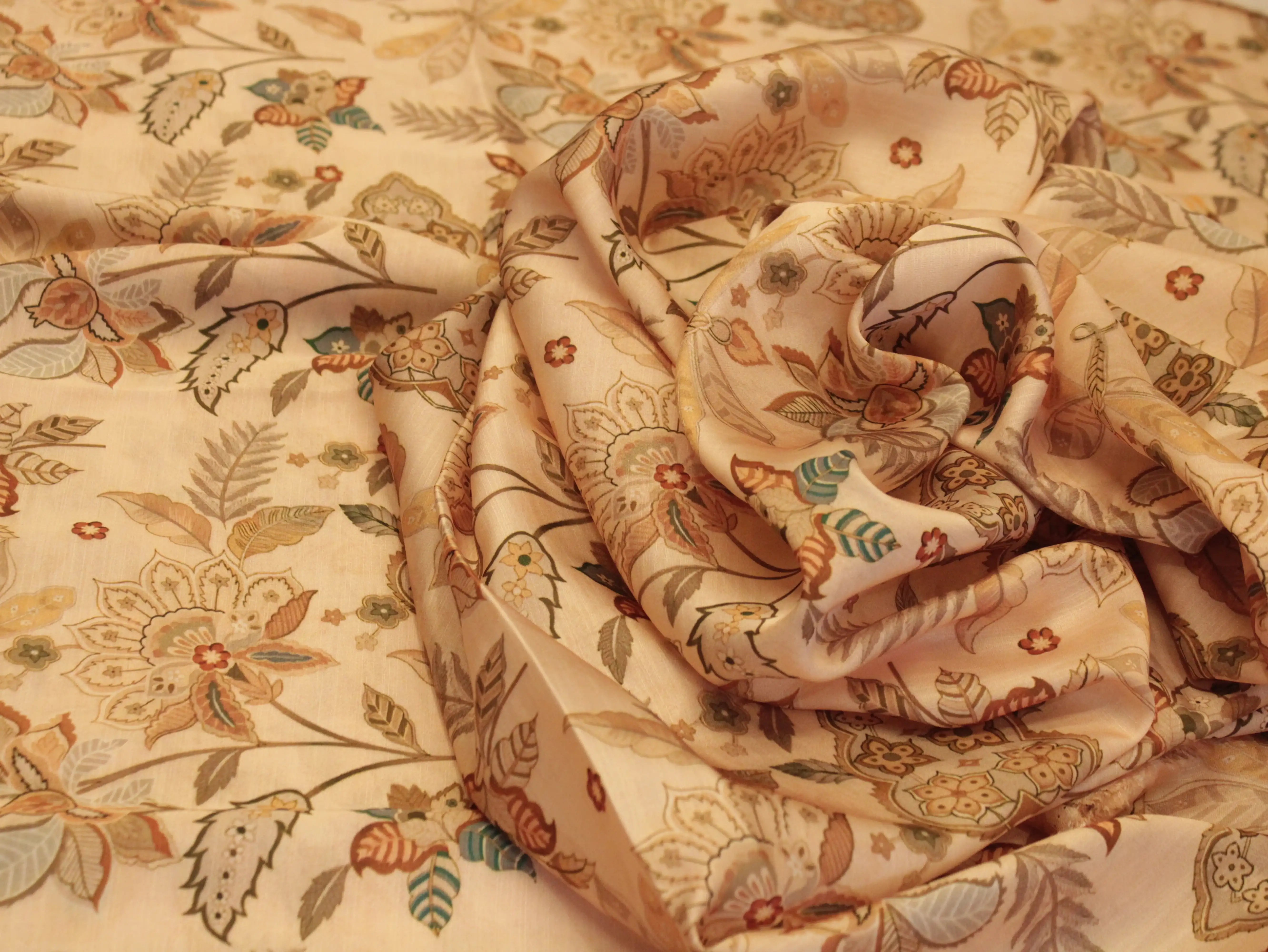 Premium Pure Satin Linen Digital Printed Fabric