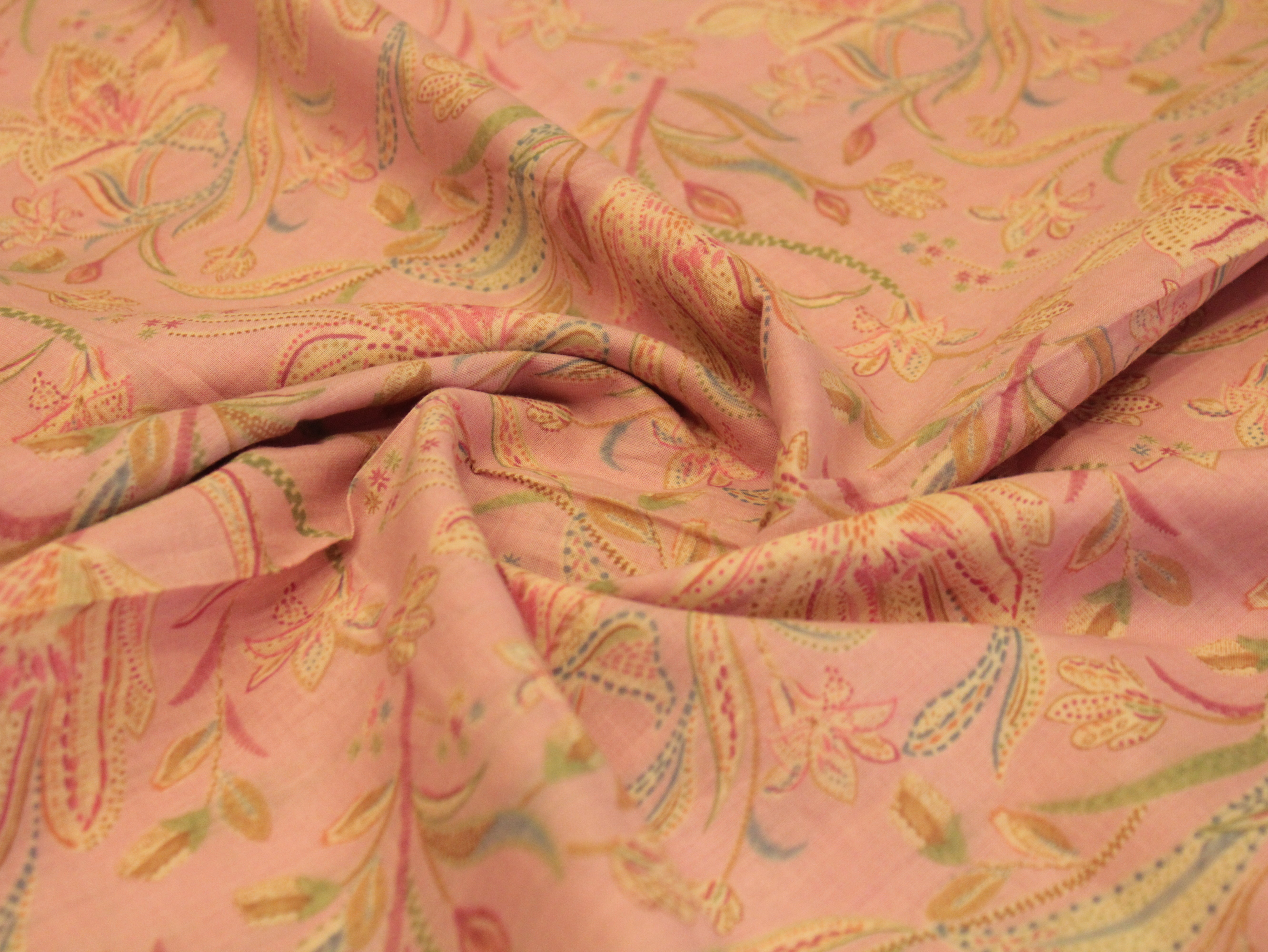 Premium Mirco cotton Digital printed fabric - Peach