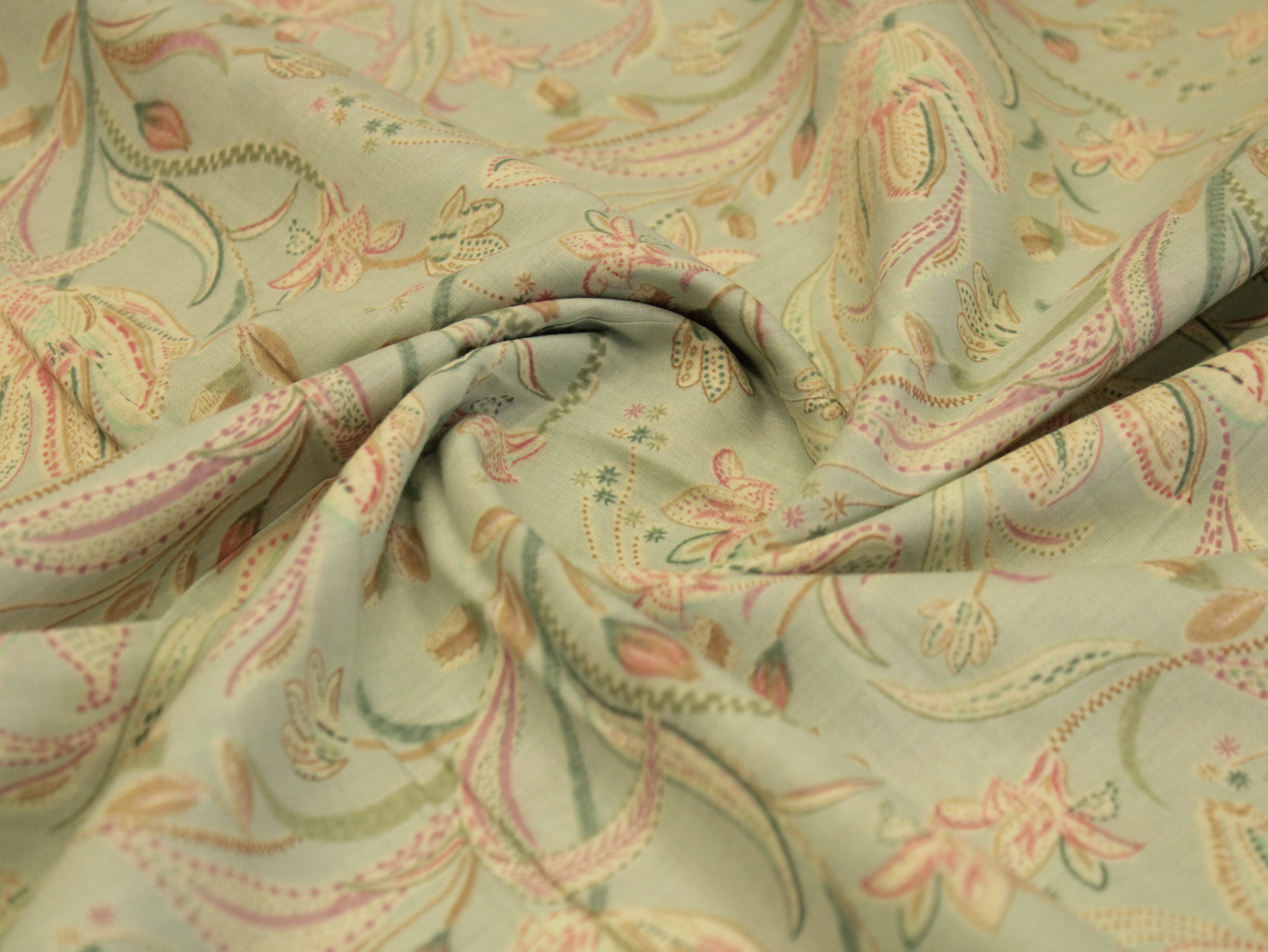 Premium Mirco cotton Digital printed fabric - Sea Green