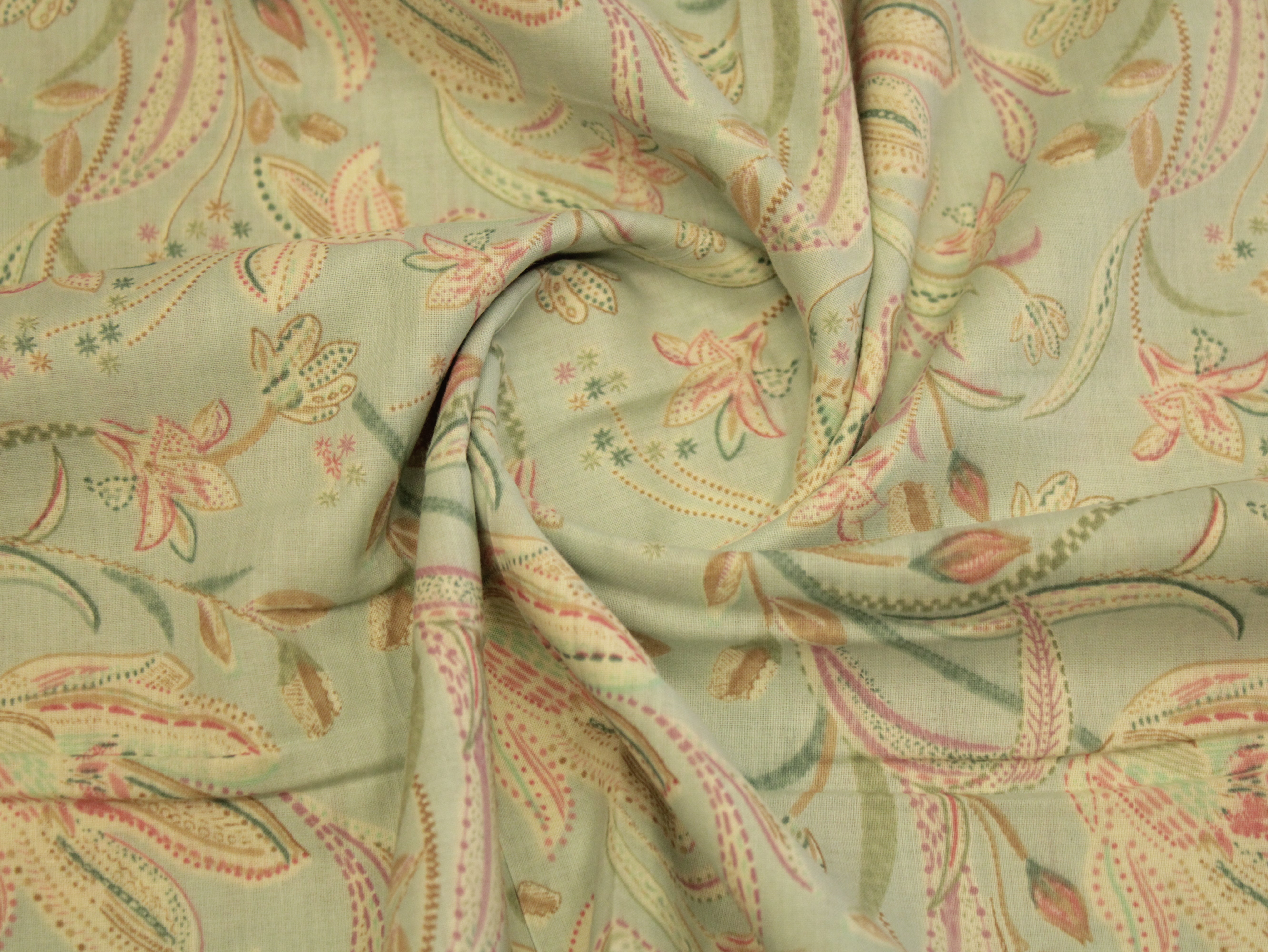 Premium Mirco cotton Digital printed fabric - Sea Green