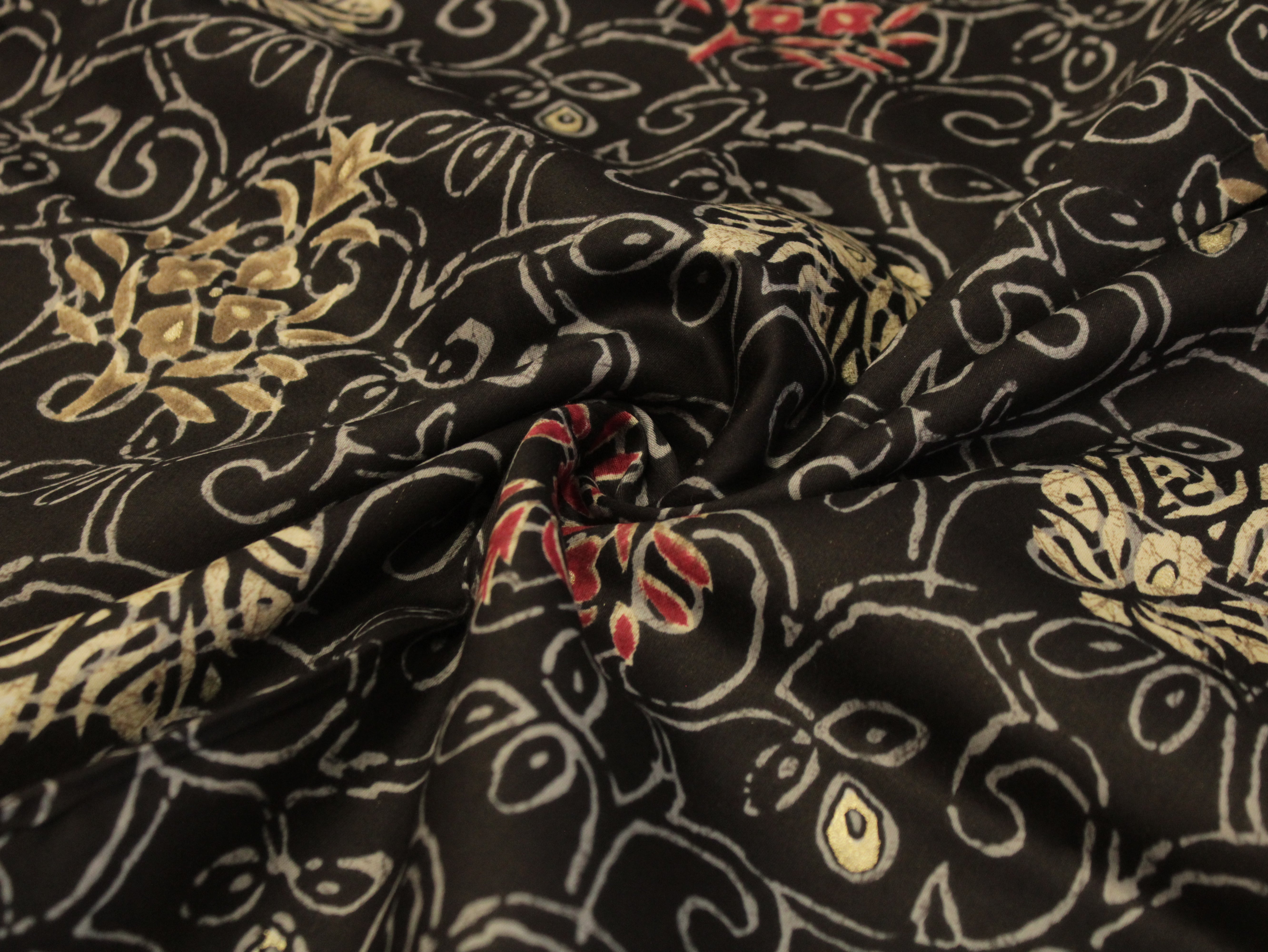 Premium Giza Pure Cotton Print Fabric - Black