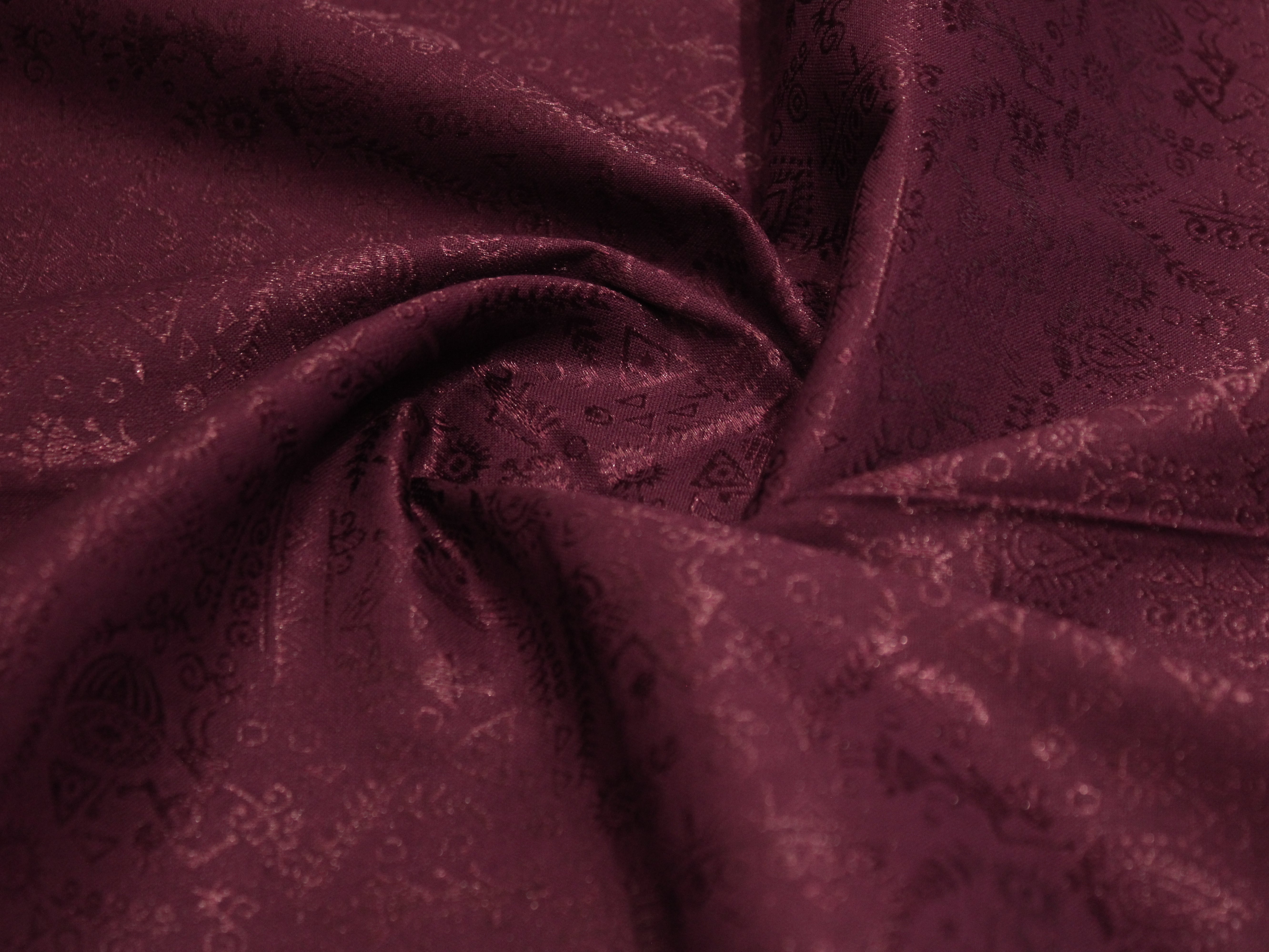 Mfoks Pure Cotton Self-Woven Fabric - Wine