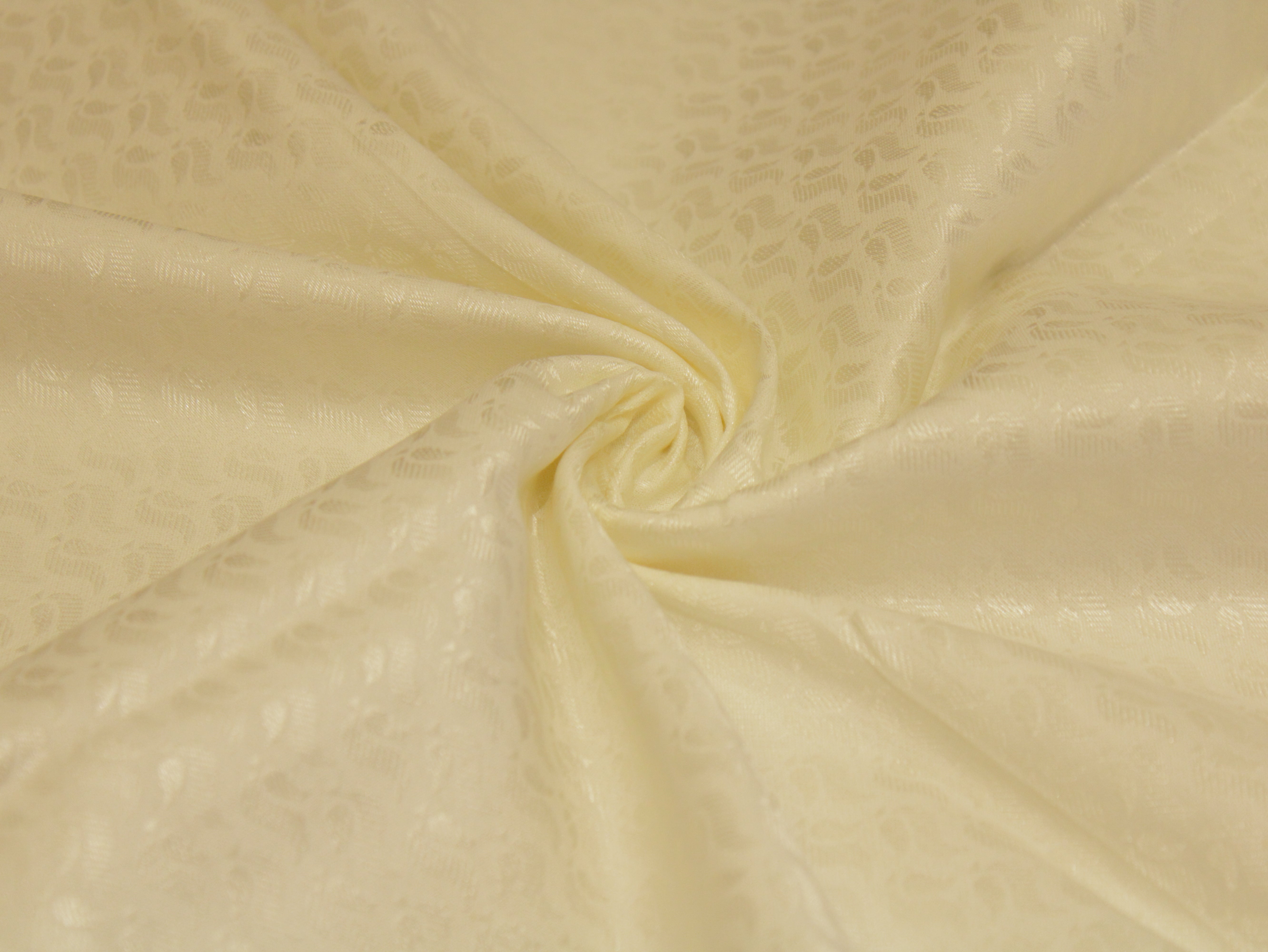 Mfoks Pure Cotton Self-Woven Fabric - Off White