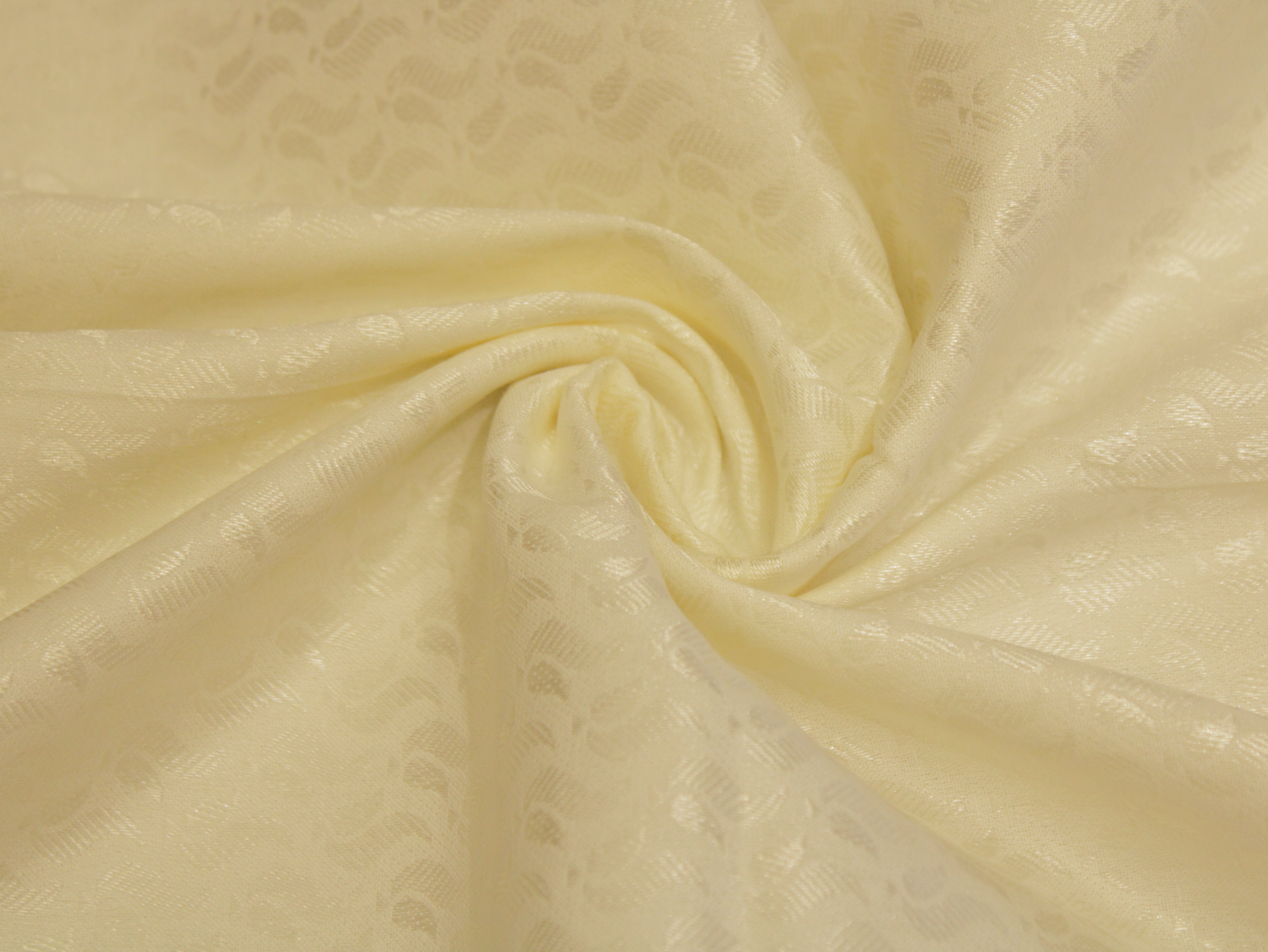 Mfoks Pure Cotton Self-Woven Fabric - Off White
