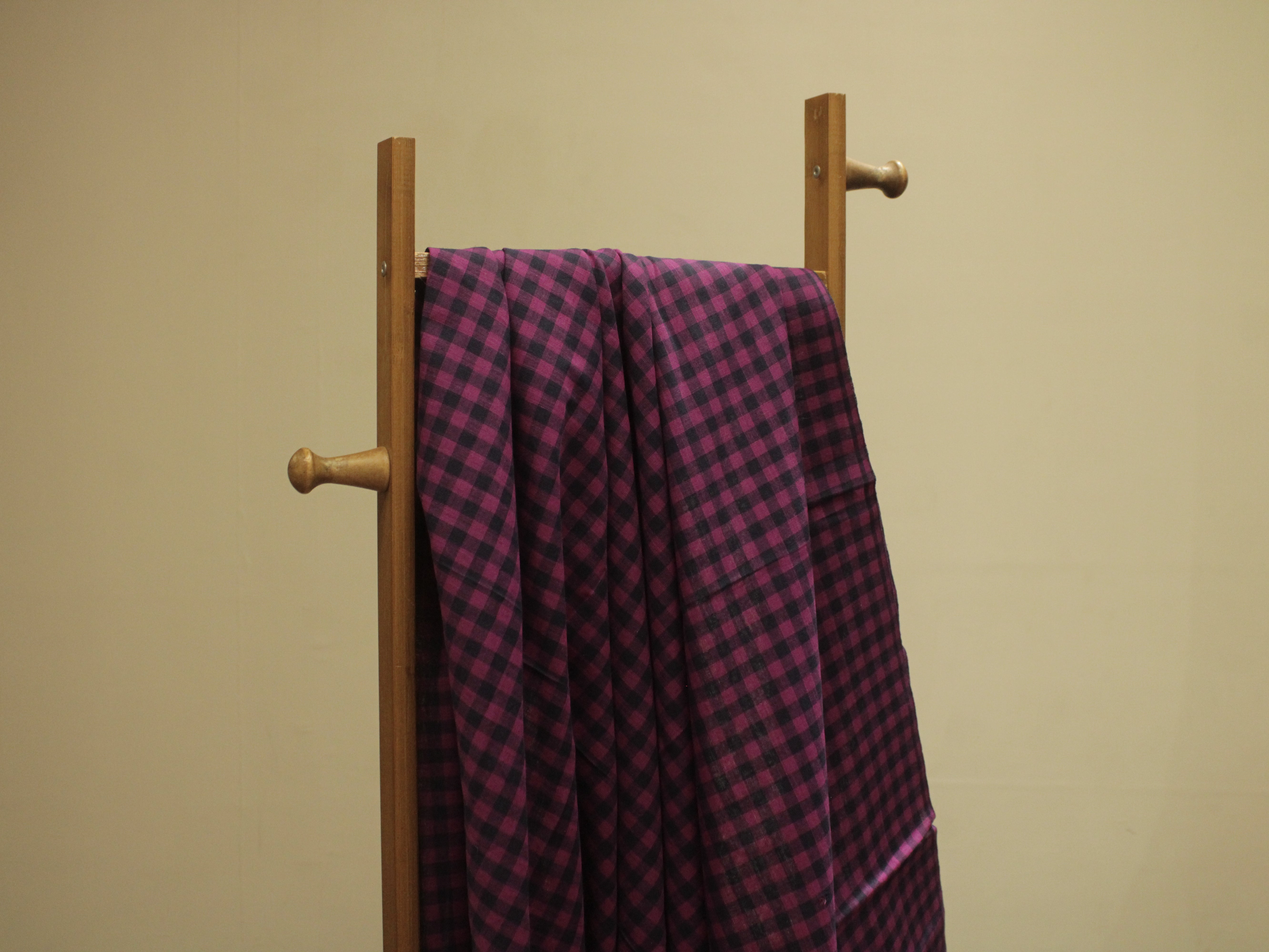 Checked Handloom Pure Cotton Woven Fabric