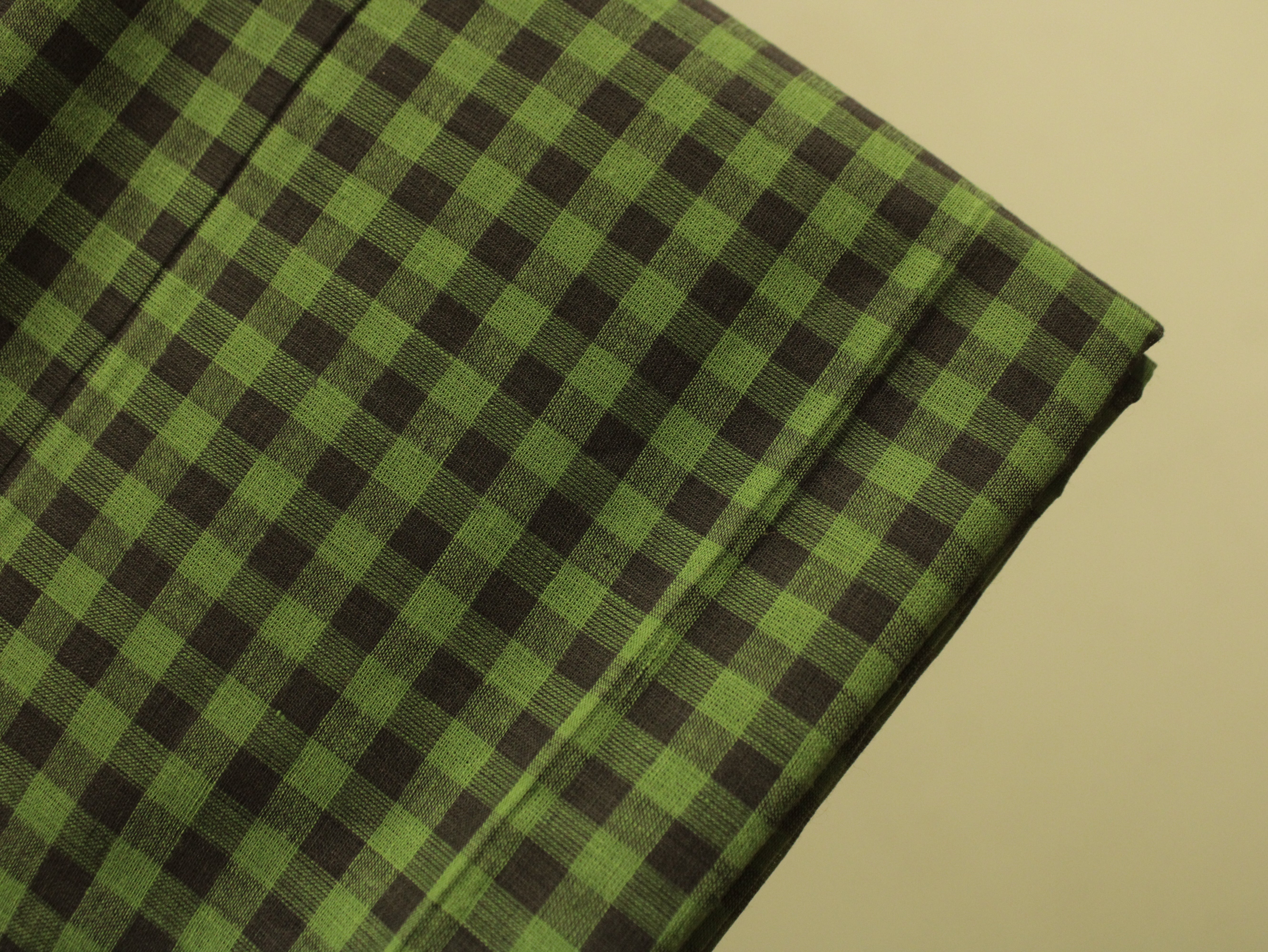 Checked Handloom Pure Cotton Woven Fabric