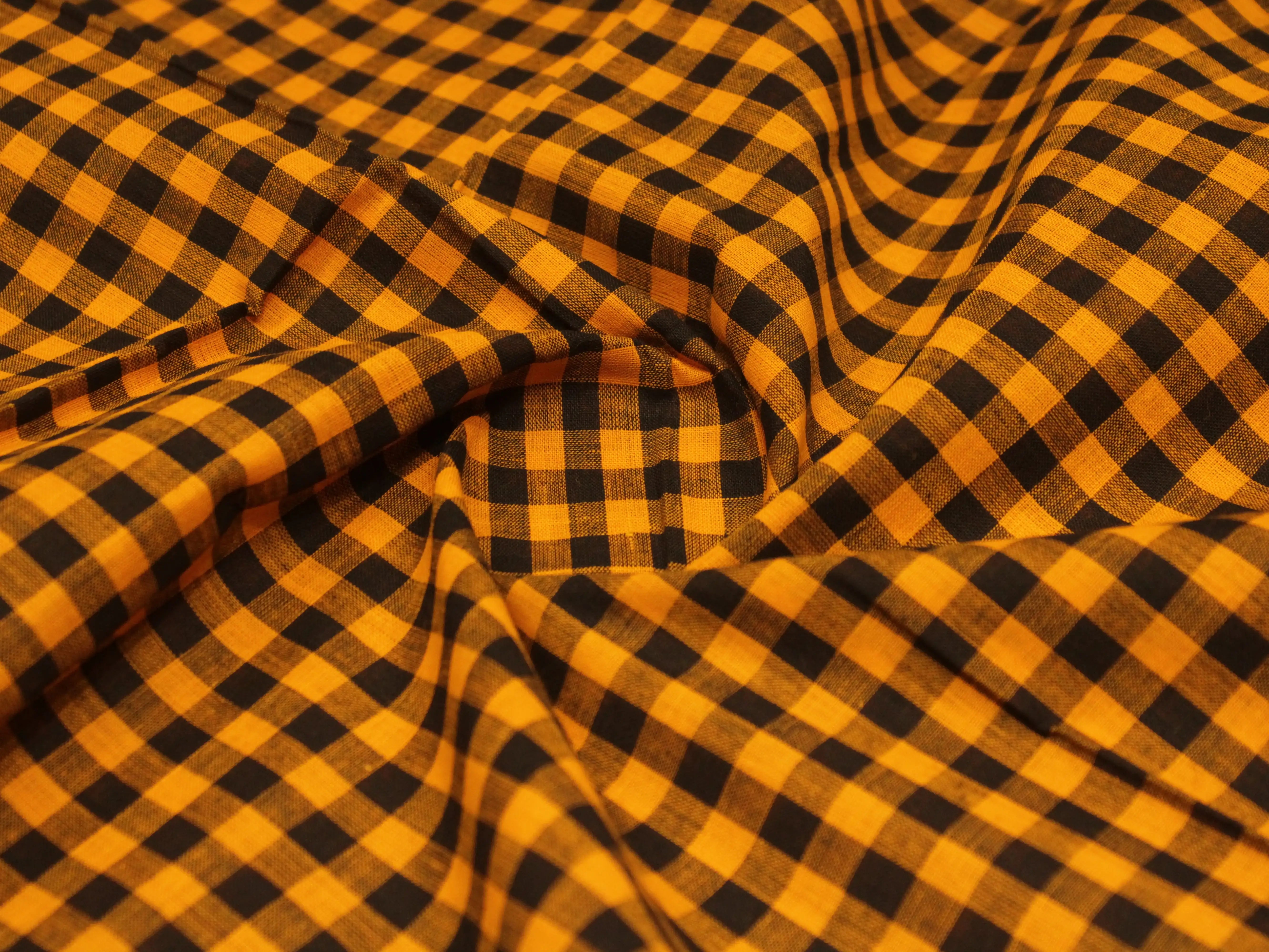 Checked Handloom Pure Cotton Woven Fabric