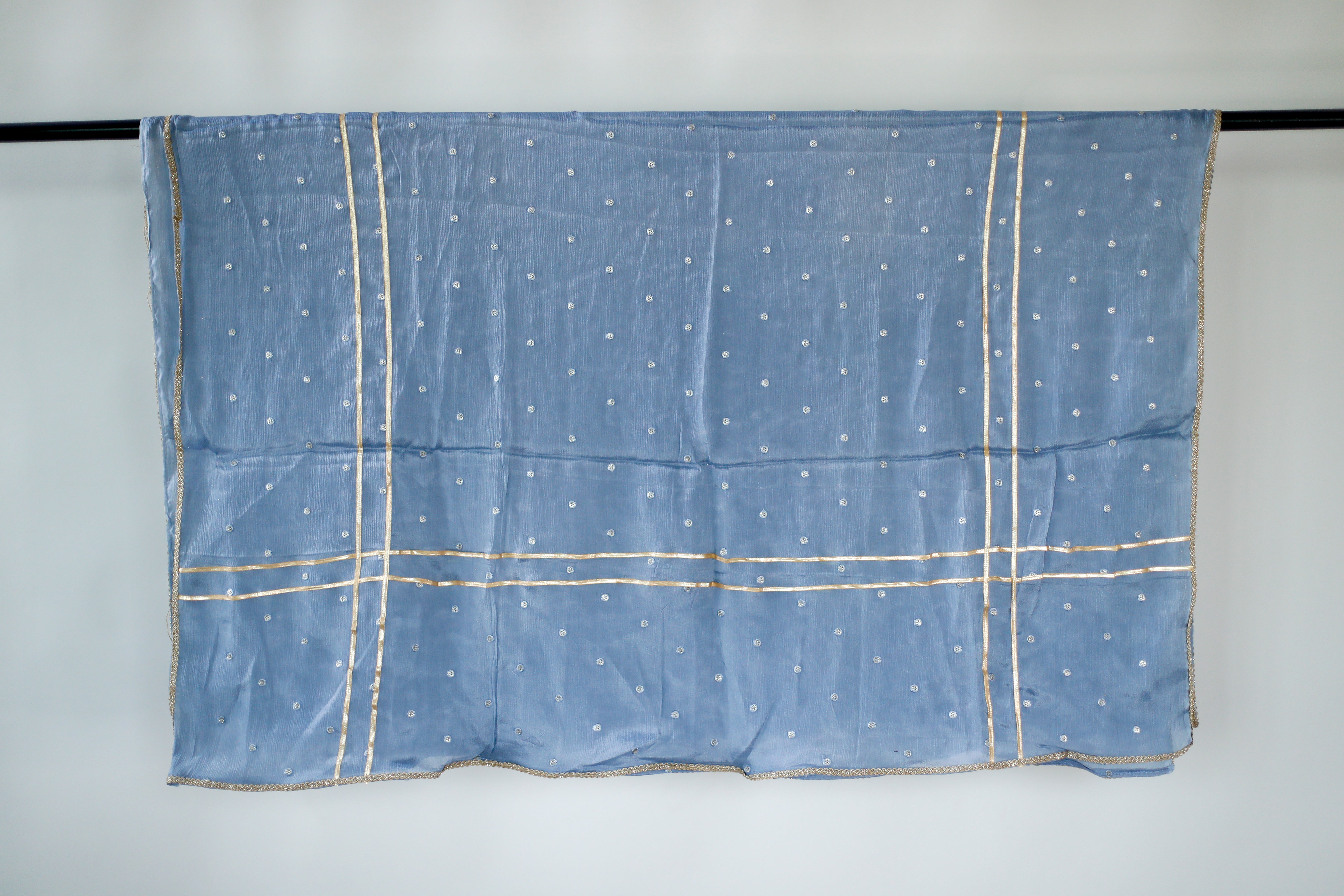 Chinon Minimal Buti Traditional Dupatta - Grey - M'Foks