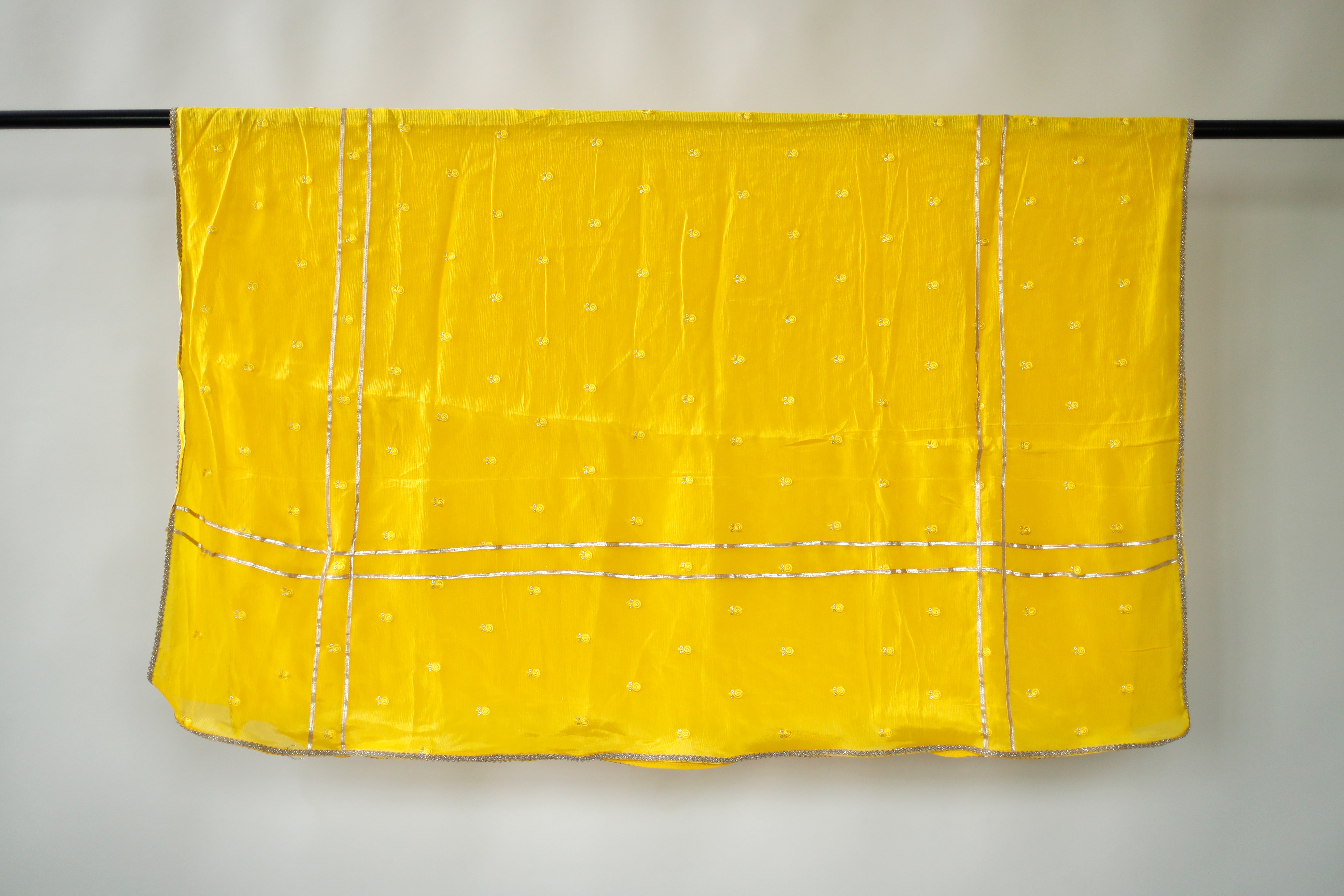 Chinon Minimal Buti Traditional Dupatta - Yellow - M'Foks