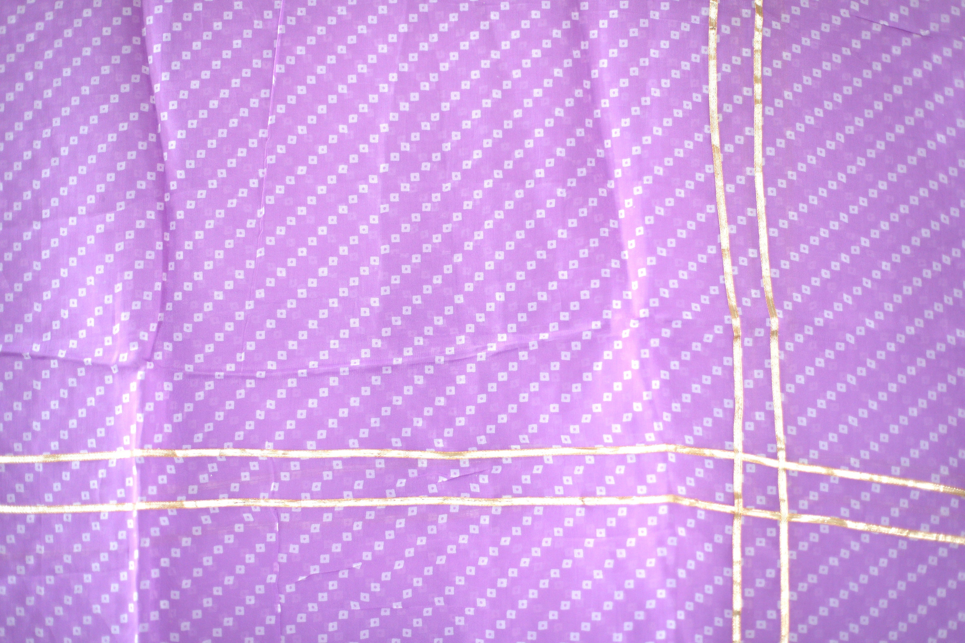 Viscose Organza Traditional Dupatta - Lavender - M'Foks