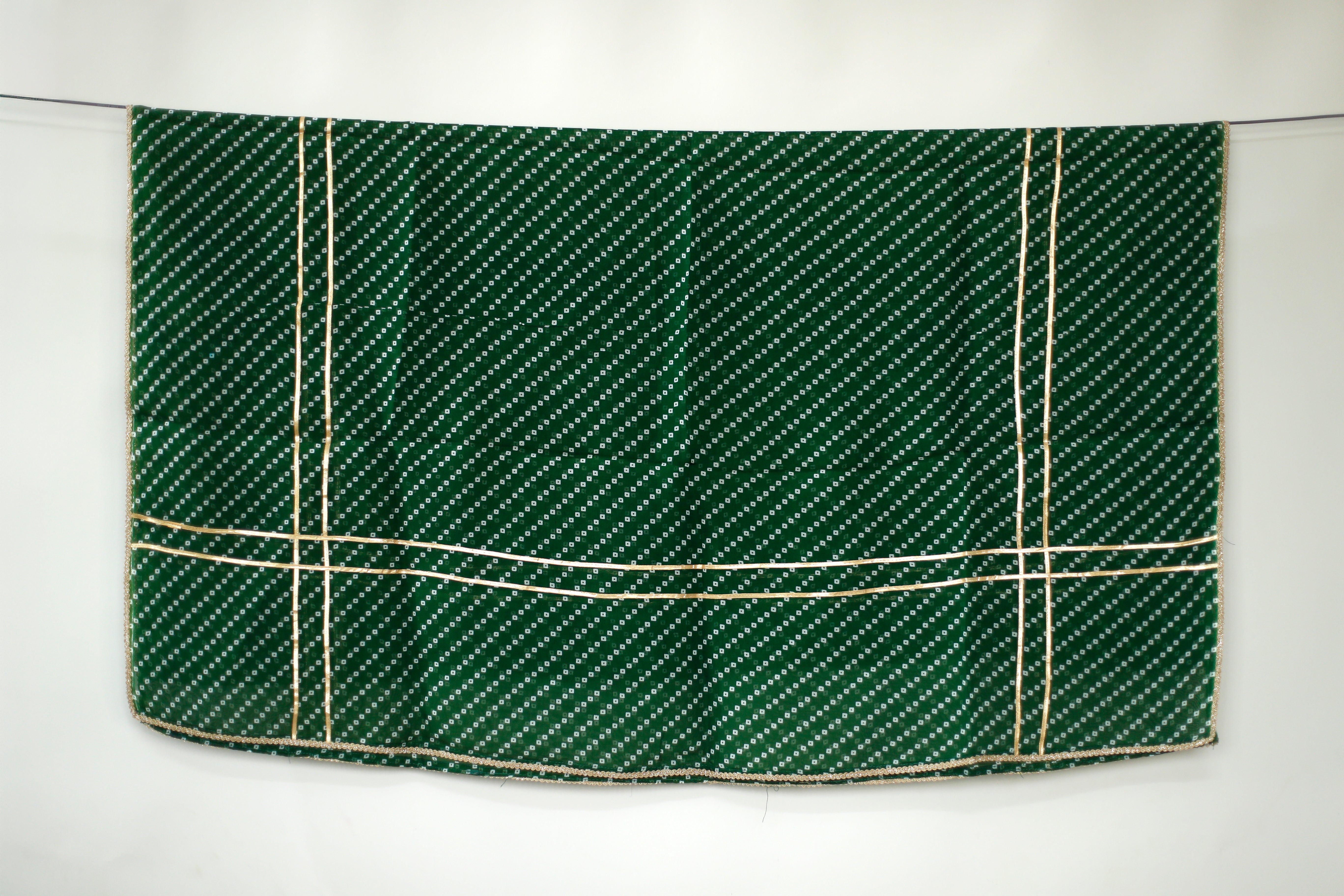 Viscose Organza Traditional Dupatta - Green - M'Foks