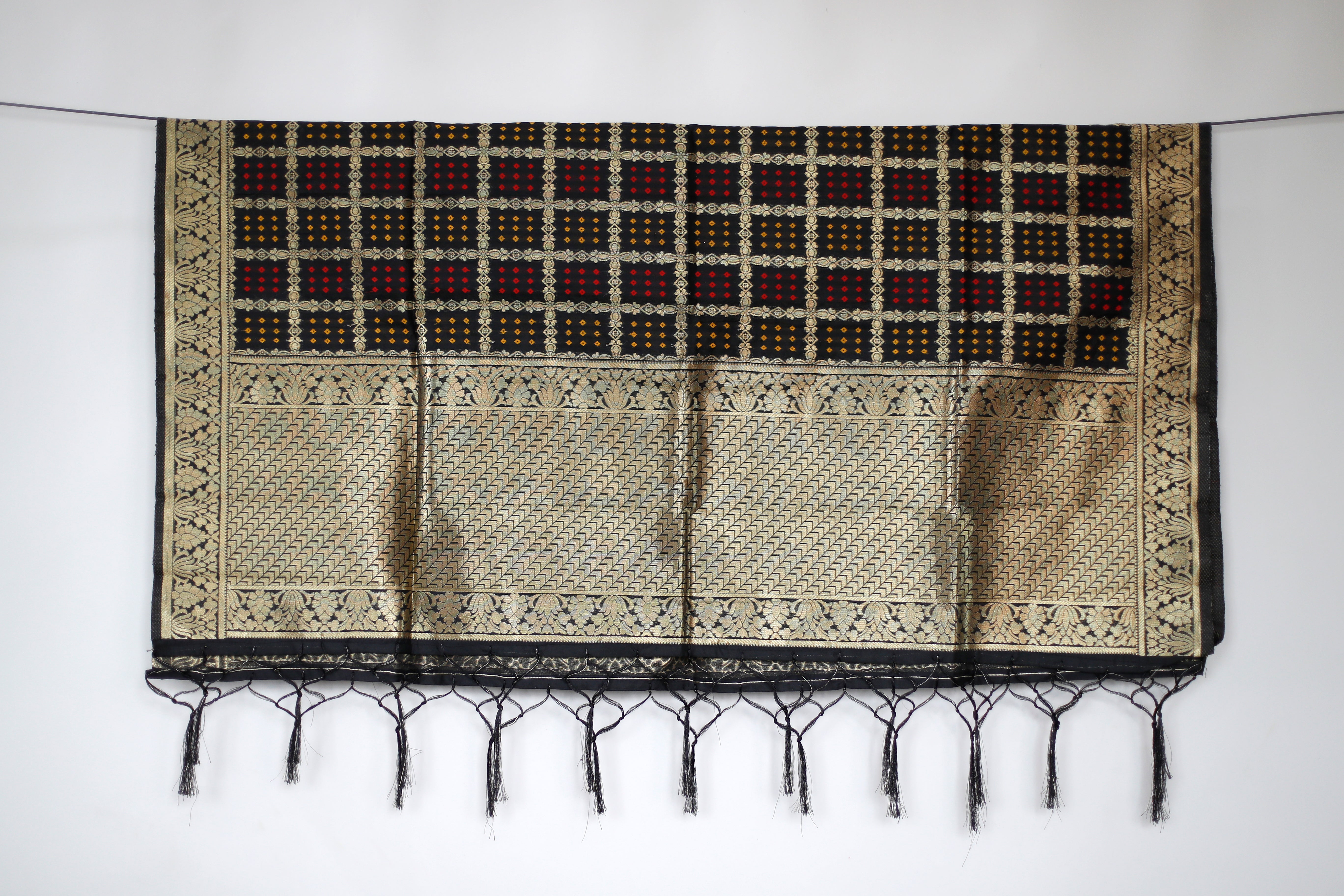 Silk Banarasi Dupatta - Black