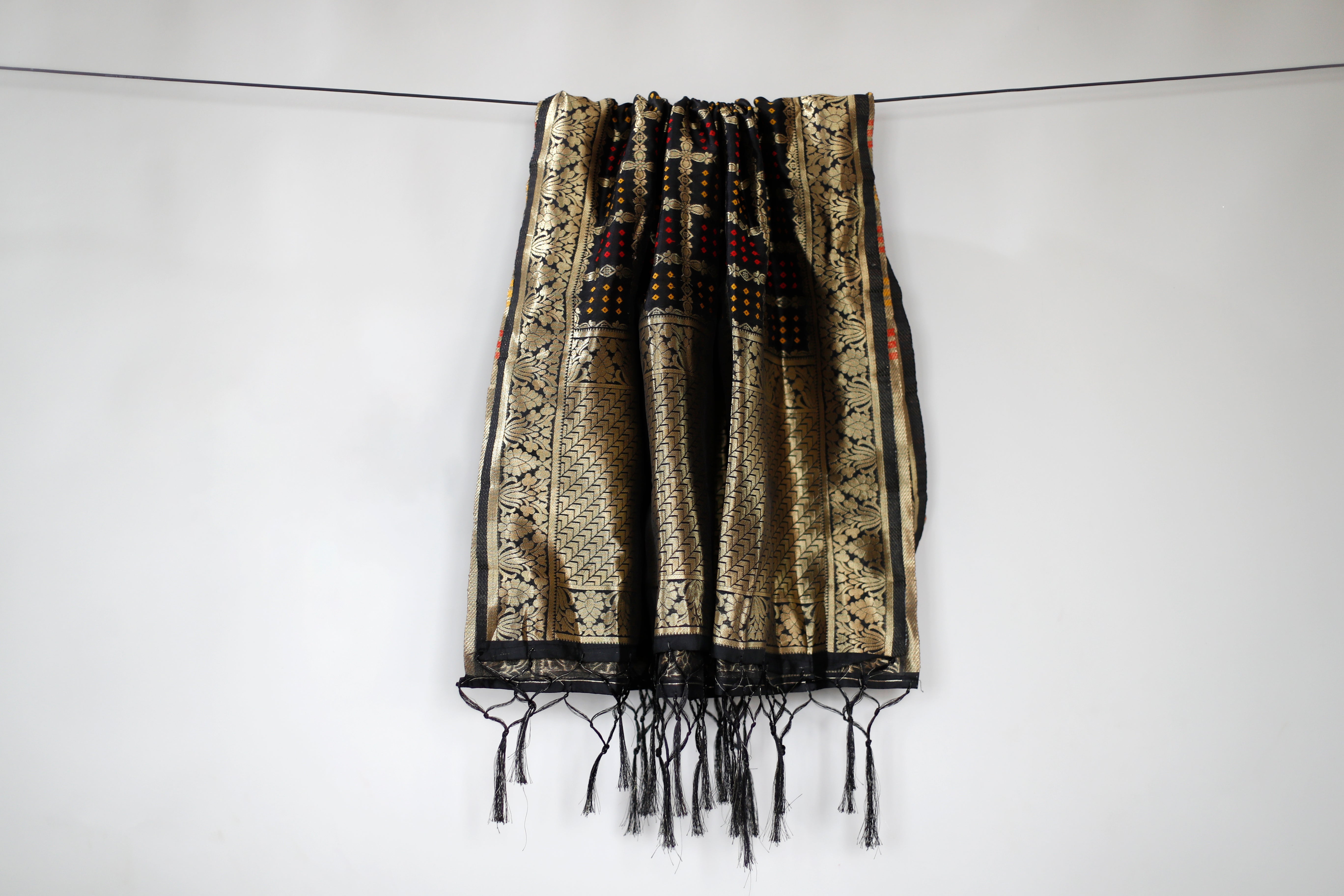 Silk Banarasi Dupatta - Black
