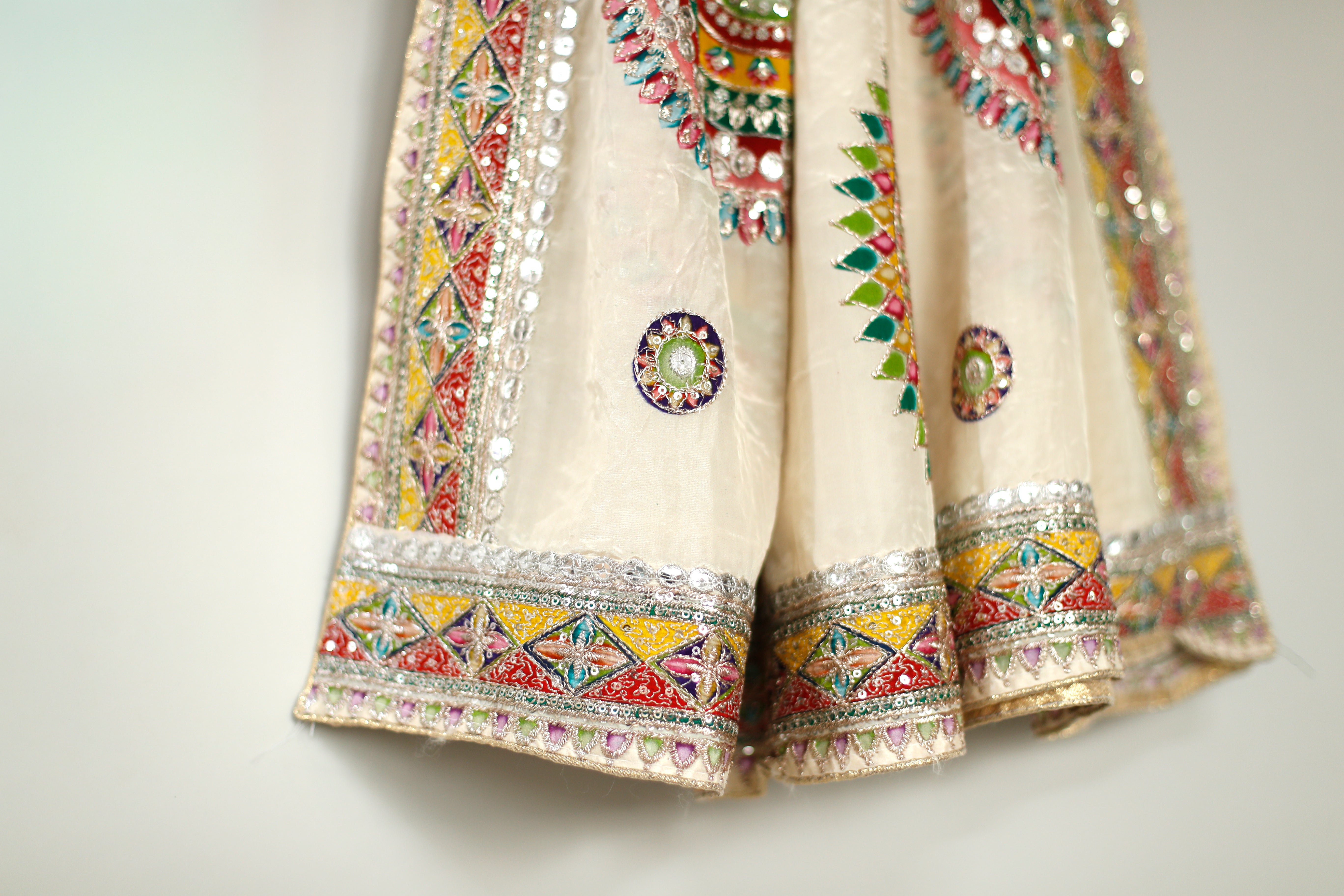Natural Crepe Multi Color Position Work Dupatta