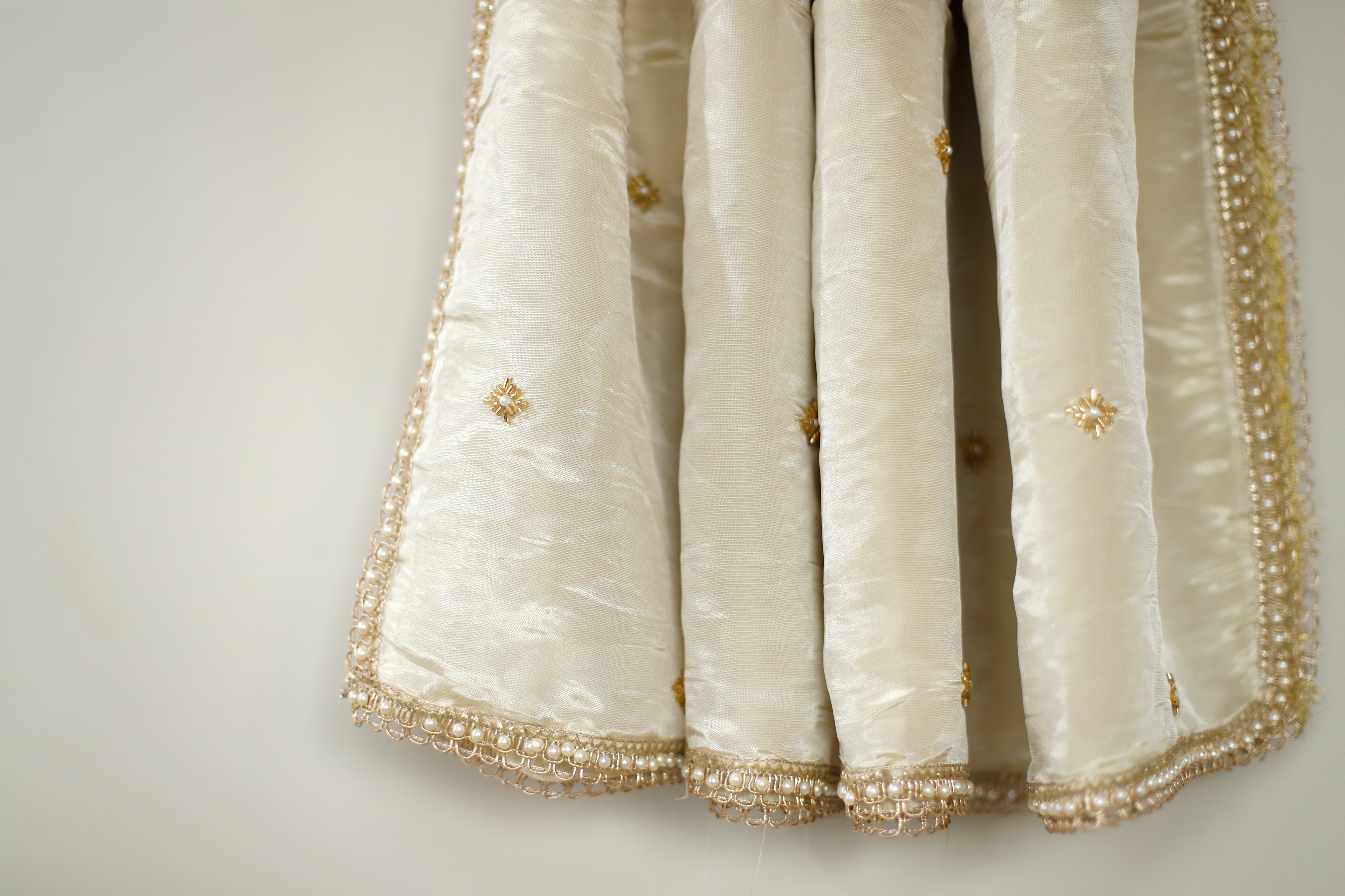 Tissue Pearl Buti Work Dupatta - Dyeable