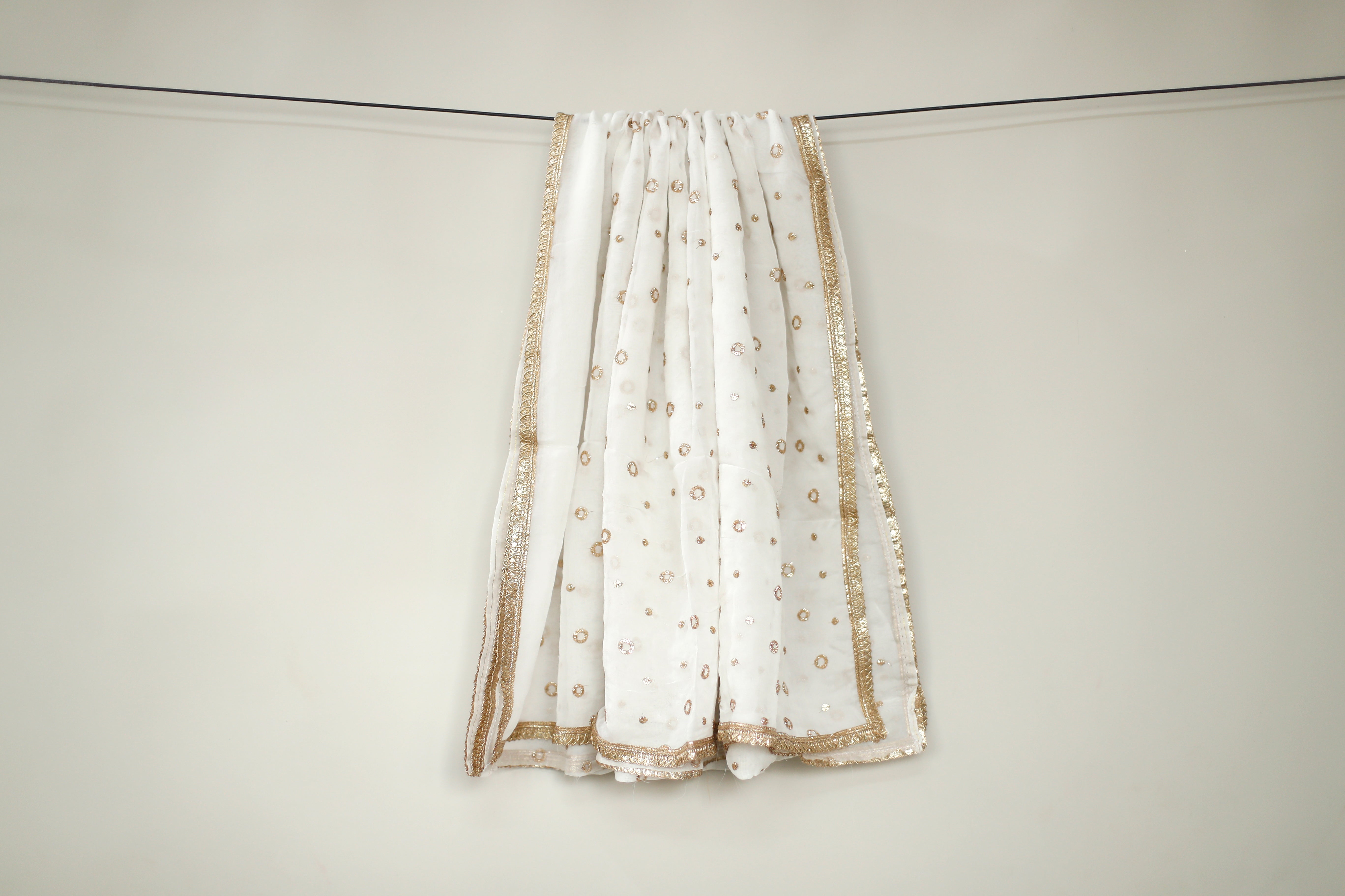 Viscose Organza Zari Work Dupatta – Dyeable