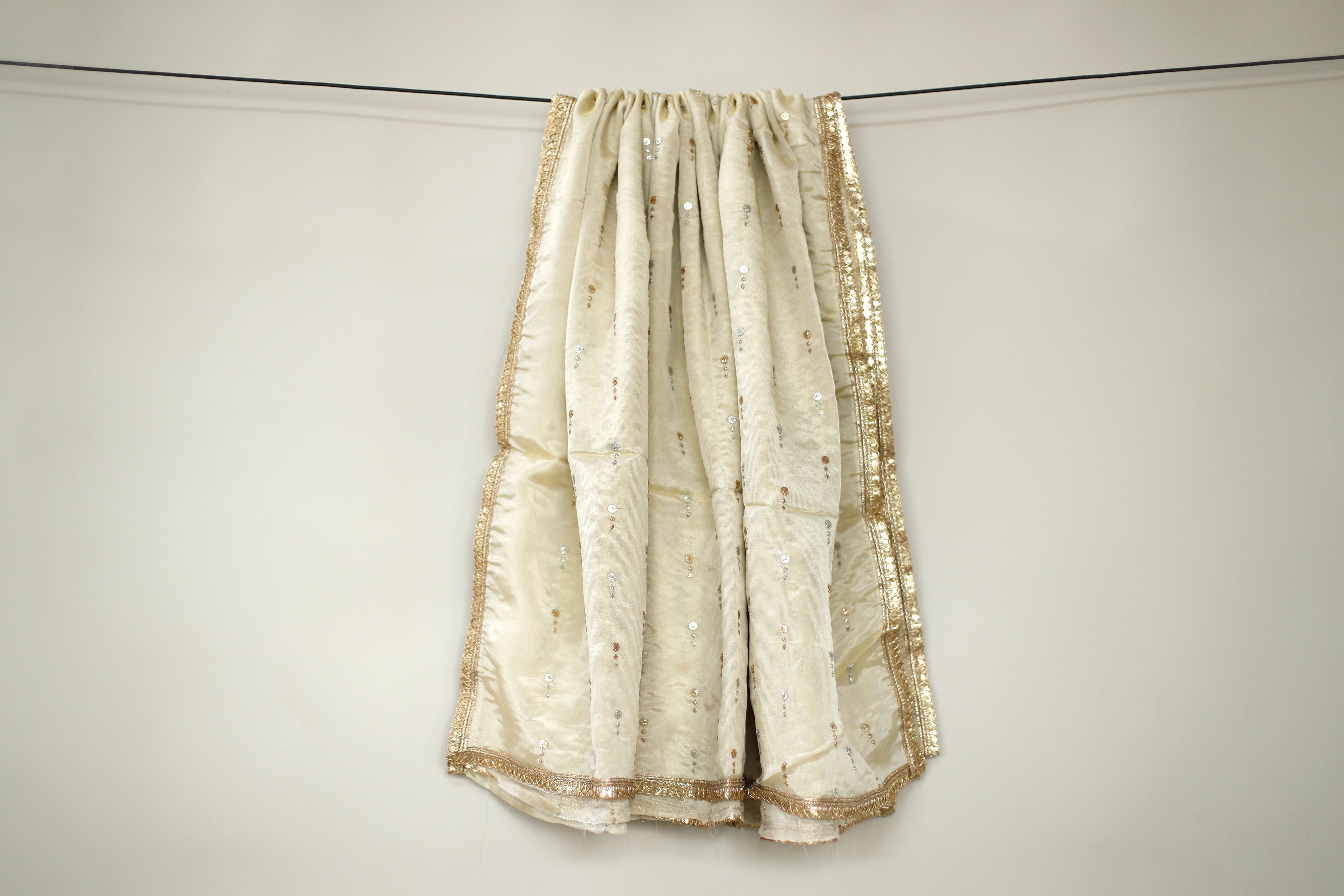 Tissue Zari Woven Work Dupatta - Dyeable