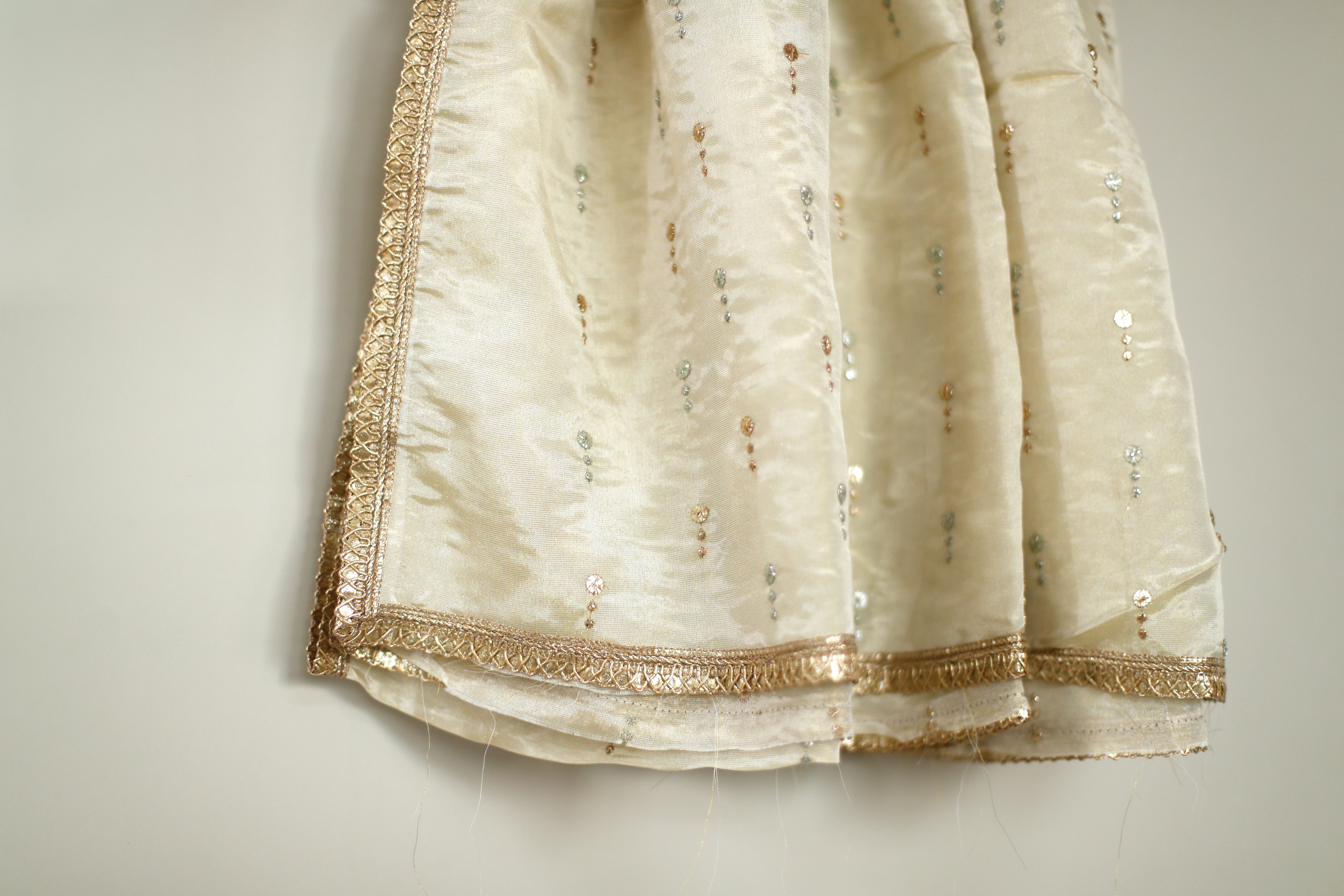 Tissue Zari Woven Work Dupatta - Dyeable