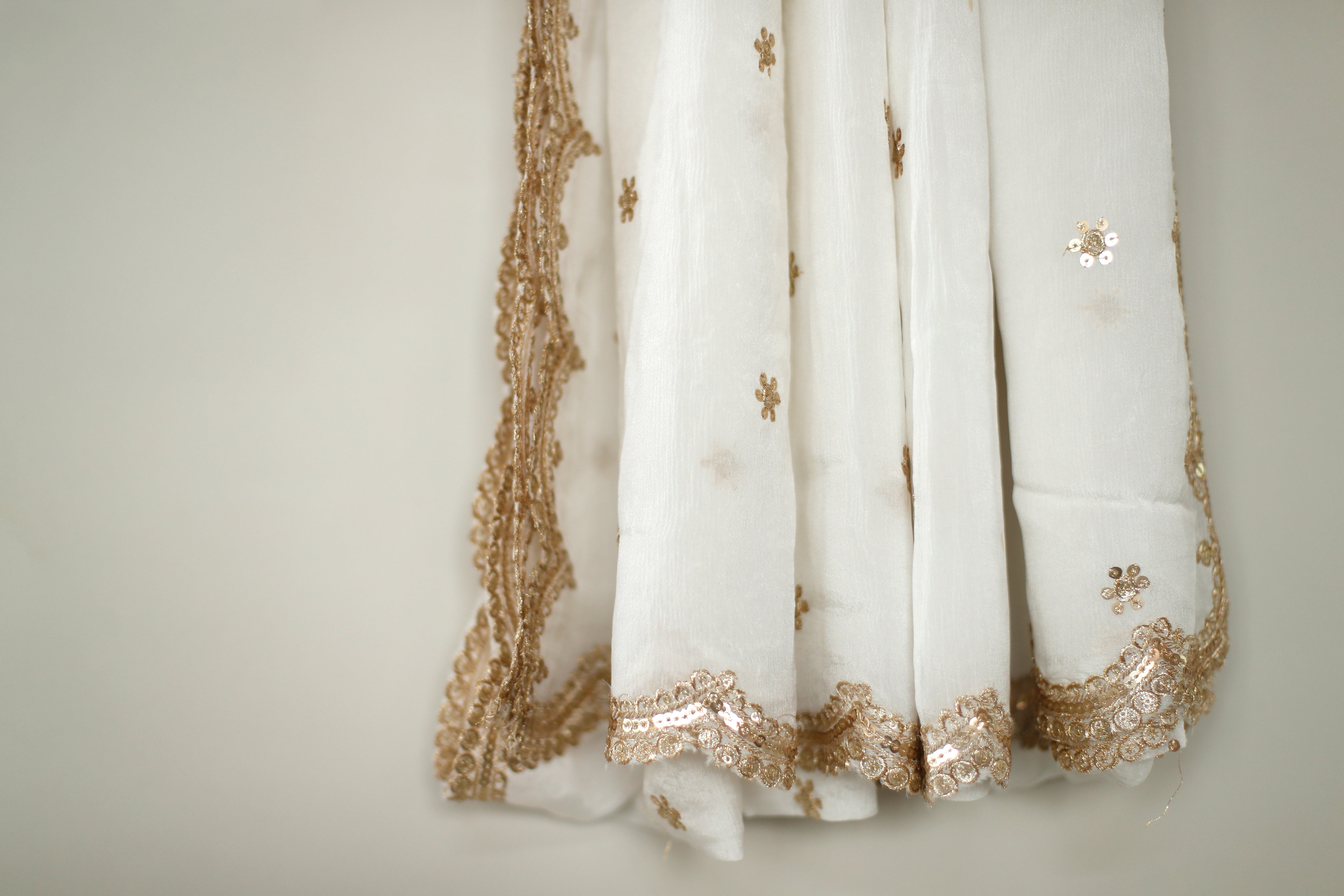 Chinon Dyeable Sequin Buti Dupatta