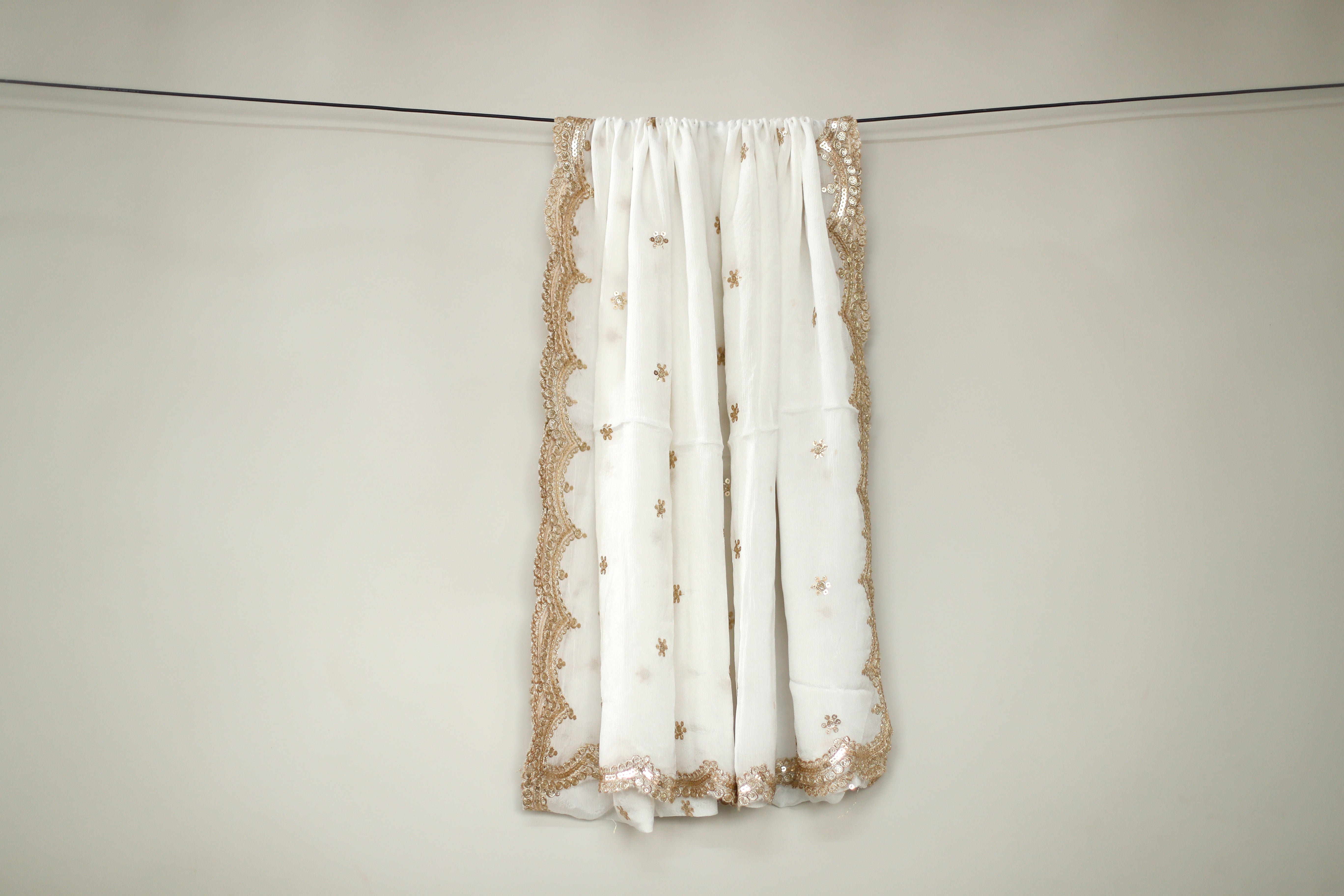 Chinon Dyeable Sequin Buti Dupatta