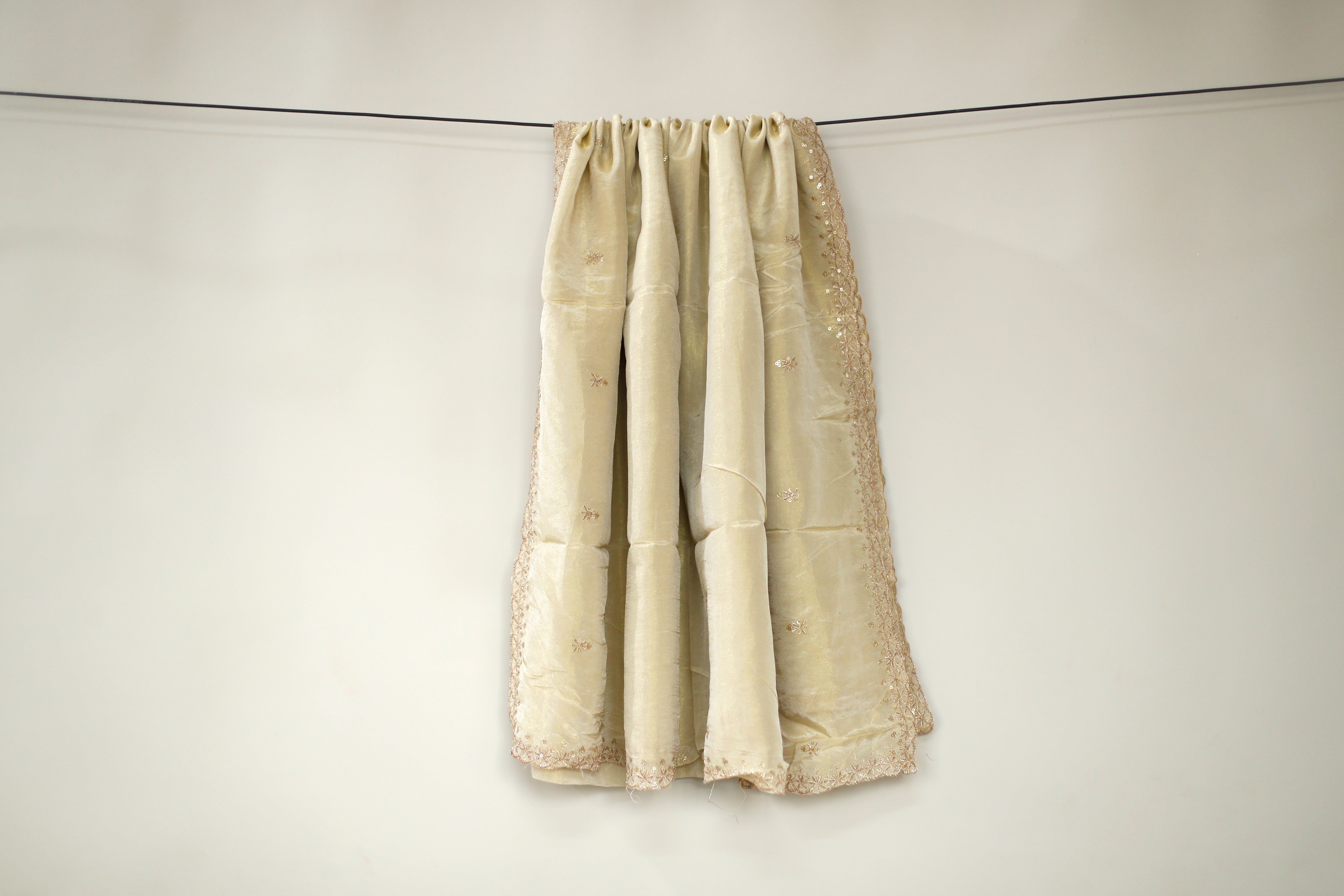Tissue Zari Woven Work Dupatta - Dyeable